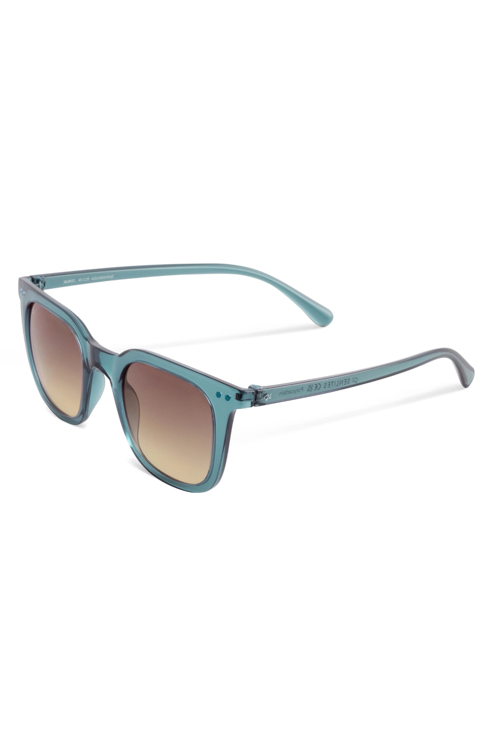 Senlites-Muriel Aquamari̇ne Unisex Şeffaf Mavi Degrade Uv400 Kare Güneş Gözlüğü-Güneş Gözlüğü-2-fleurdirect.live