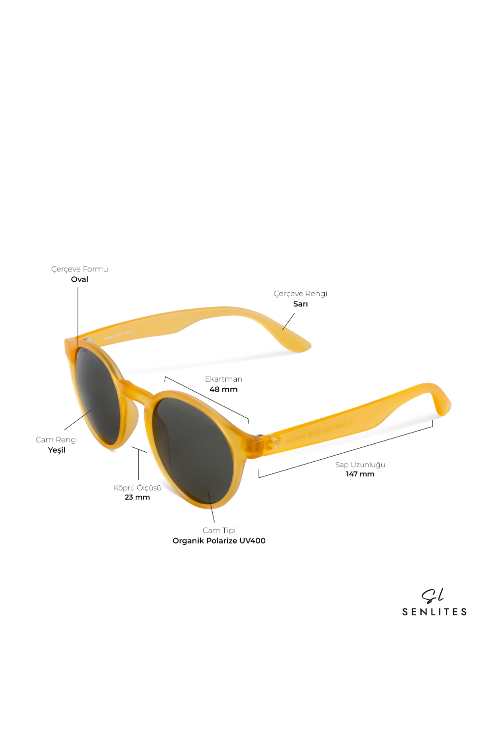 Senlites-Ragna Giallo Unisex Sarı Polarize Oval Güneş Gözlüğü-Güneş Gözlüğü-4-fleurdirect.live