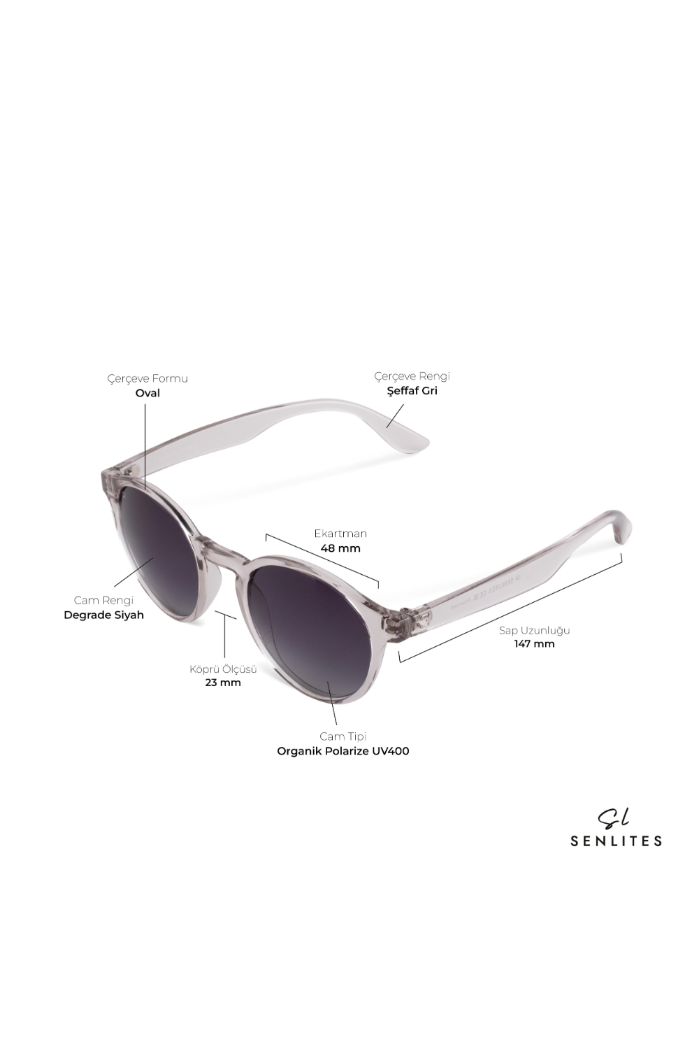 Senlites-Ragna Grigio Unisex Şeffaf Gri Polarize Oval Güneş Gözlüğü-Güneş Gözlüğü-4-fleurdirect.live