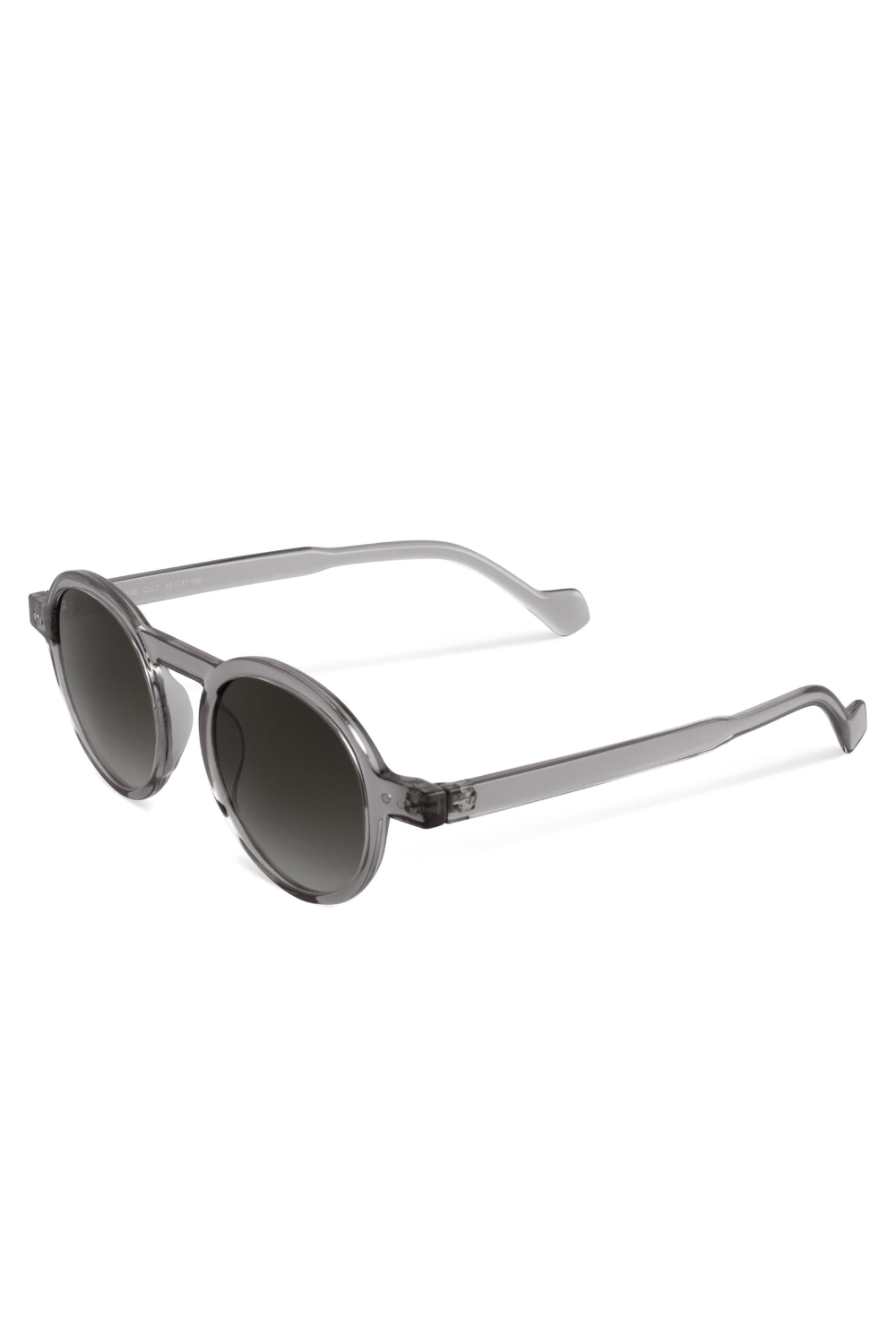 Senlites-Raiane Grigio Unisex Şeffaf Gri Degrade Uv400 Yuvarlak Güneş Gözlüğü-Güneş Gözlüğü-2-fleurdirect.live