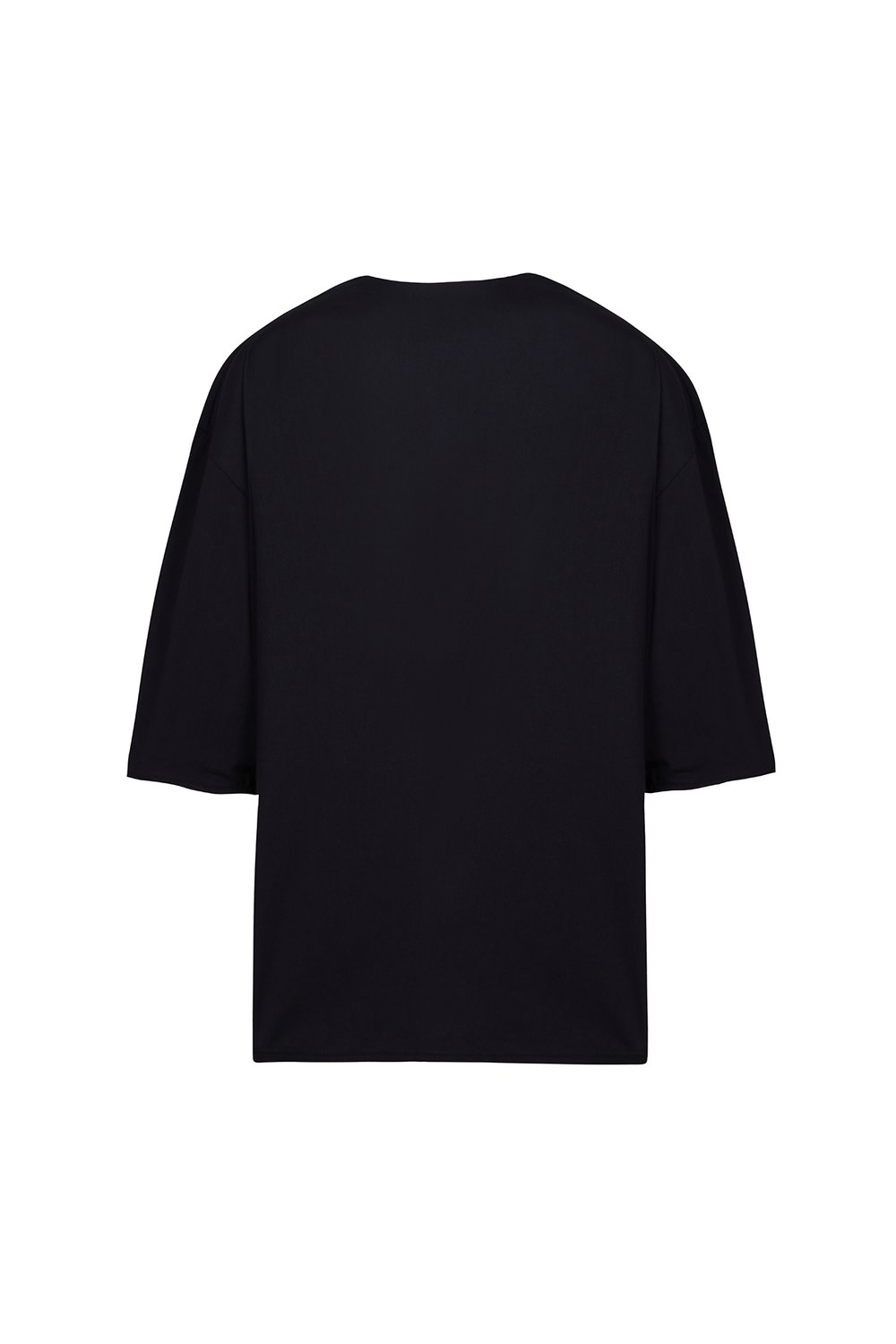 Sertaç Taşdelen-Siyah %100 Pamuk Derin V Yaka Oversized Erkek T-shirt Model T 03-T-Shirts-4-fleurdirect.live