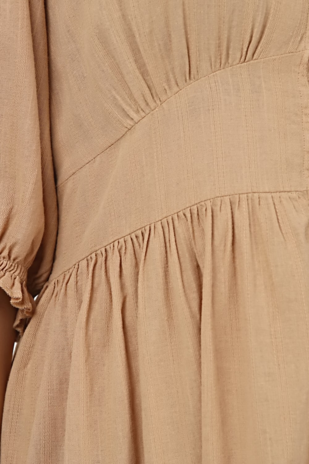Sfida İstanbul-%100 Pamuk Armürlü Beli Lastikli Elbise - Cotton Dobby Fabric Citrine Dress - Ar003n-Elbise-4-fleurdirect.live