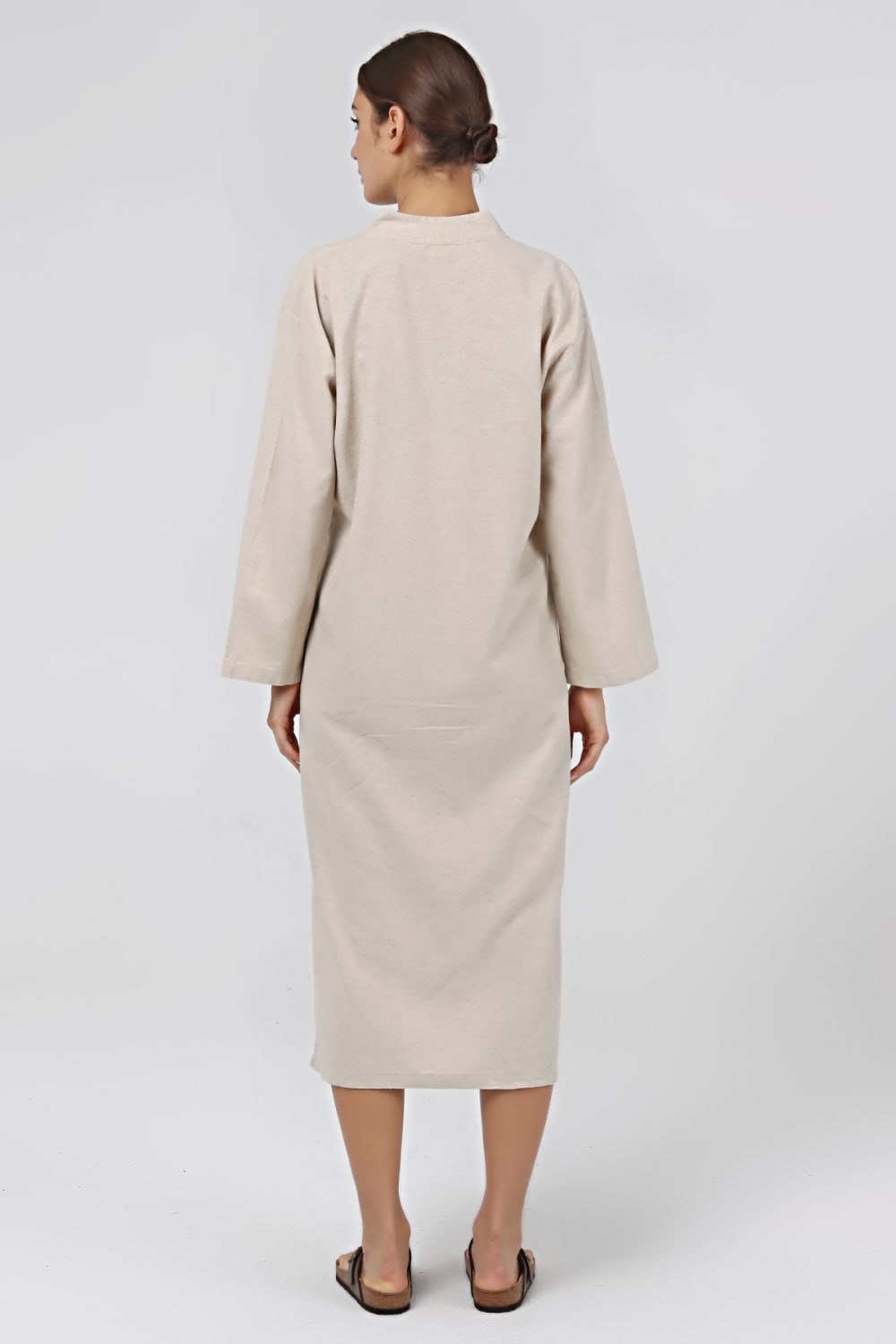 Sfida İstanbul-Keten / Pamuk Kaftan. Linen / Cotton Caftan - Ar006-Elbise-2-fleurdirect.live