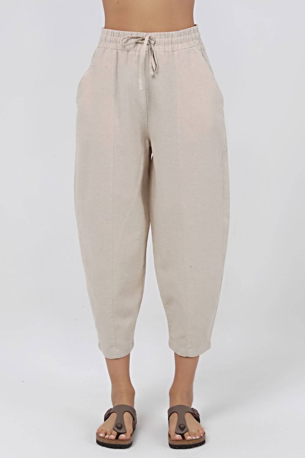 Sfida İstanbul-Keten / Pamuk Şalvar Pantalon. Linen / Cotton Slouchy Pant - Ar007-Pantolon-1-fleurdirect.live