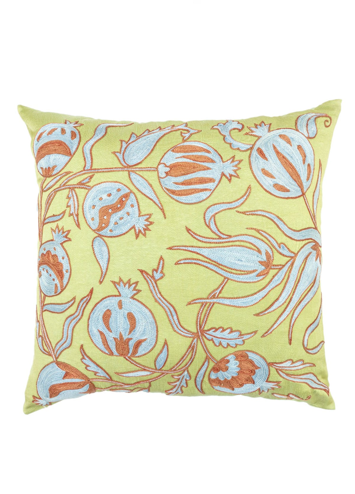 Soho Antiq-Ahu Floral Tasarımlı İpek Kırlent 45x45 Cm-Kırlent-1-fleurdirect.live