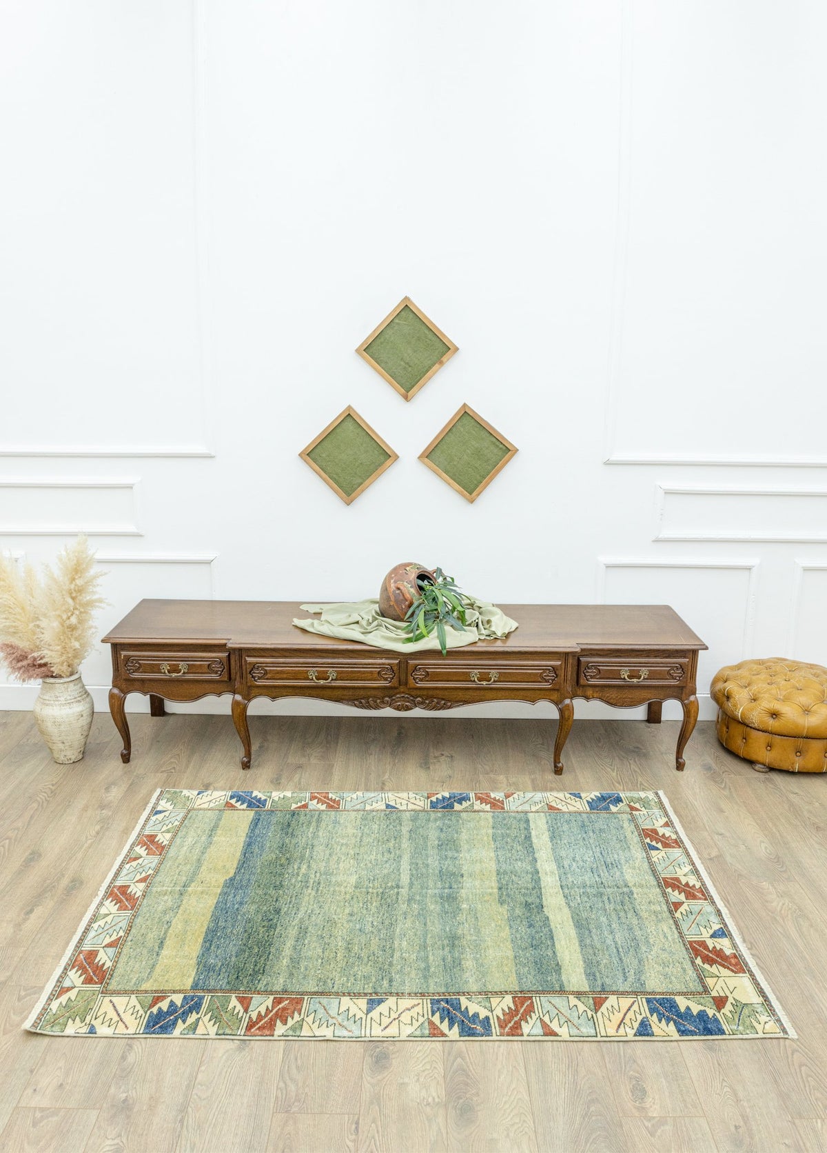 Soho Antiq-Allium El Dokuma Yeşil Azeri Halı 124x187 Cm-Halı-2-fleurdirect.live