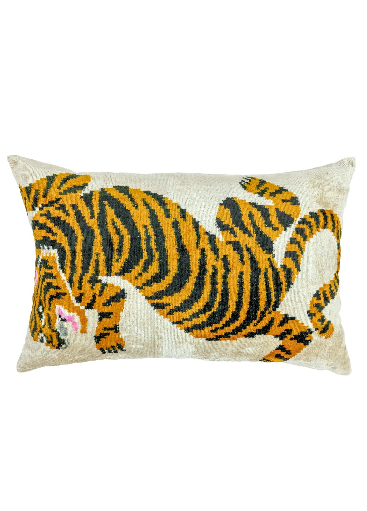 Soho Antiq-Bangu Kaplan Desenli İkat Kırlent 60x40 Cm-Kırlent-1-fleurdirect.live