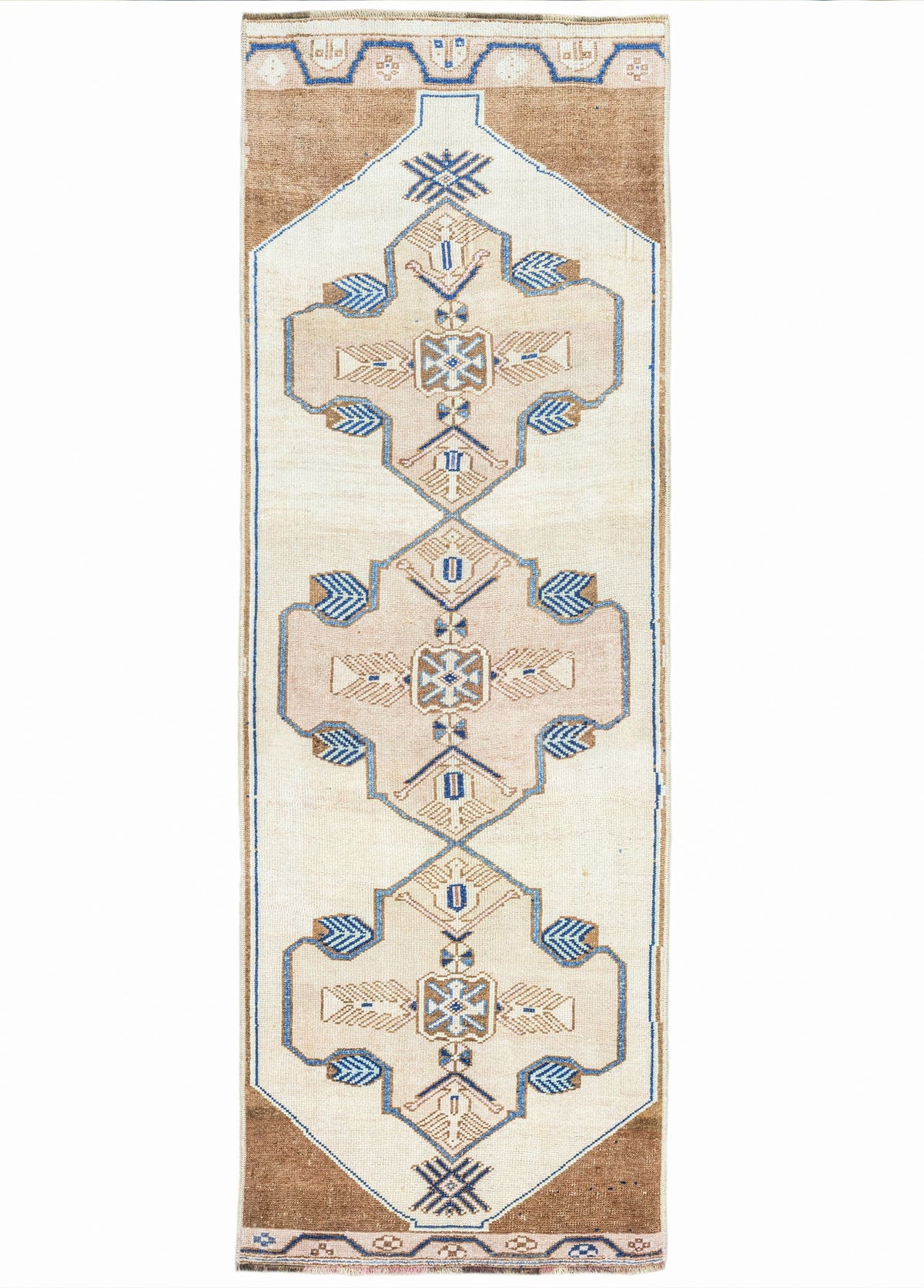 Soho Antiq-Damra Rustik Desenli El Dokuma Yün Halı 120x361 Cm-Halı-1-fleurdirect.live