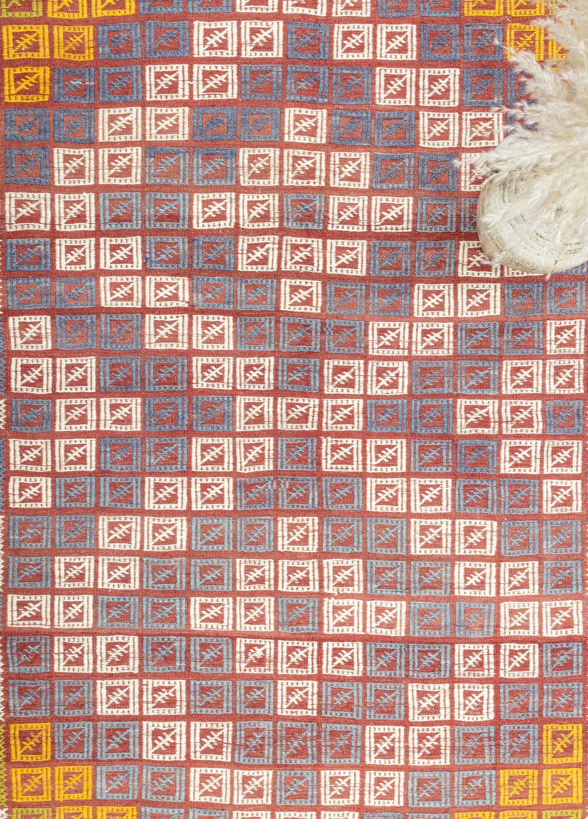 Soho Antiq-Edra Geometrik Desenli Yün Cicim Kilim 152x222 Cm-Halı-3-fleurdirect.live