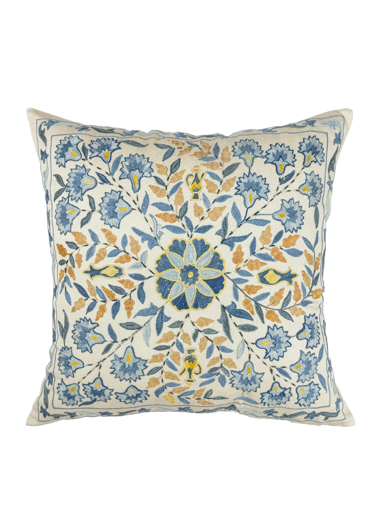 Soho Antiq-Erguvan Çiçek Desenli İpek Kırlent 50x50 Cm-Kırlent-1-fleurdirect.live