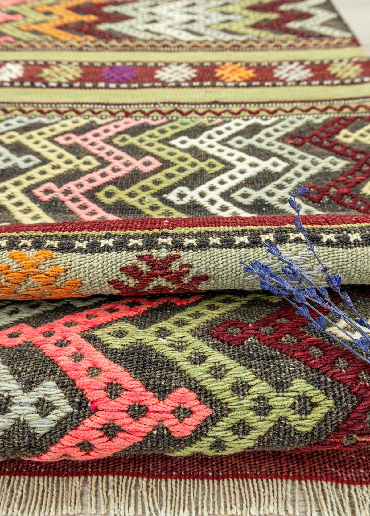 Soho Antiq-Esmat Renkli El Dokuma Cicim Kilim 155x218 Cm-Halı-4-fleurdirect.live