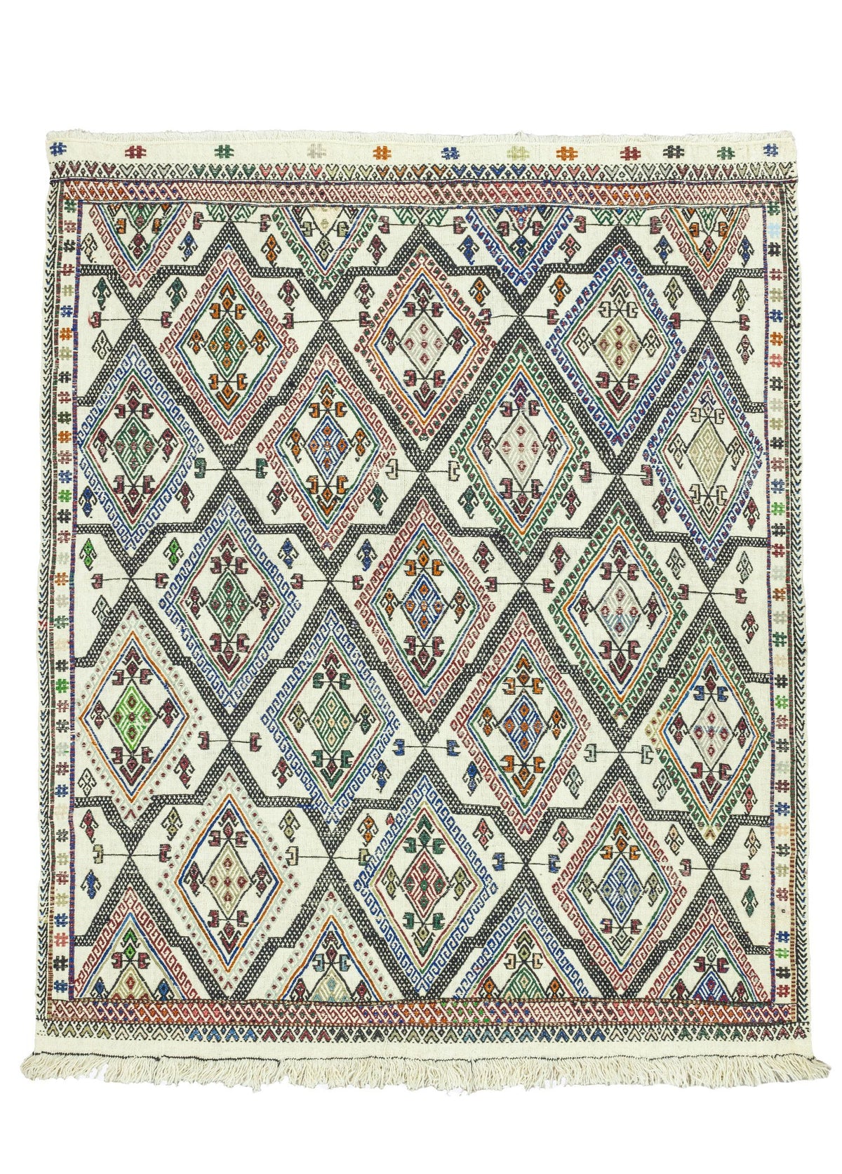 Soho Antiq-Humeyn Geometrik Tasarımlı Yün Kilim 131x157 Cm-Kilim-1-fleurdirect.live