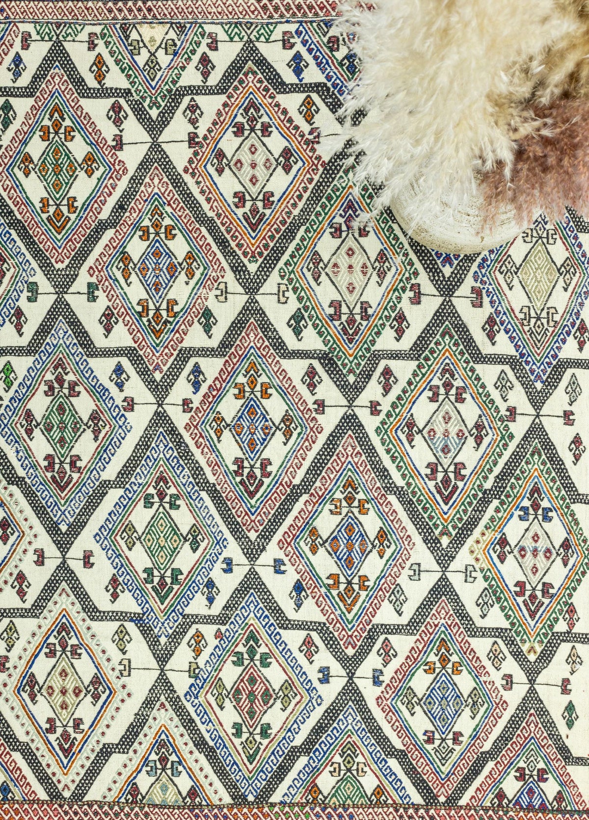 Soho Antiq-Humeyn Geometrik Tasarımlı Yün Kilim 131x157 Cm-Kilim-3-fleurdirect.live