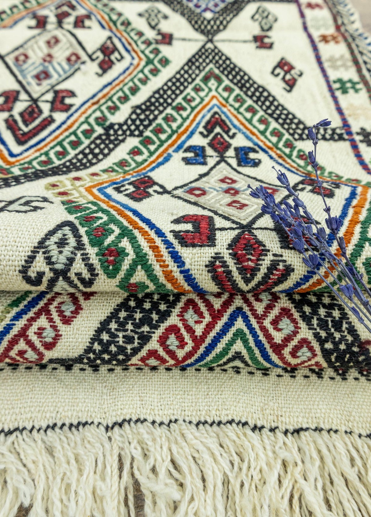 Soho Antiq-Humeyn Geometrik Tasarımlı Yün Kilim 131x157 Cm-Kilim-4-fleurdirect.live