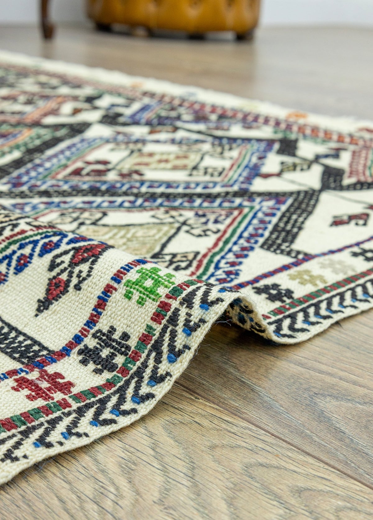 Soho Antiq-Humeyn Geometrik Tasarımlı Yün Kilim 131x157 Cm-Kilim-5-fleurdirect.live