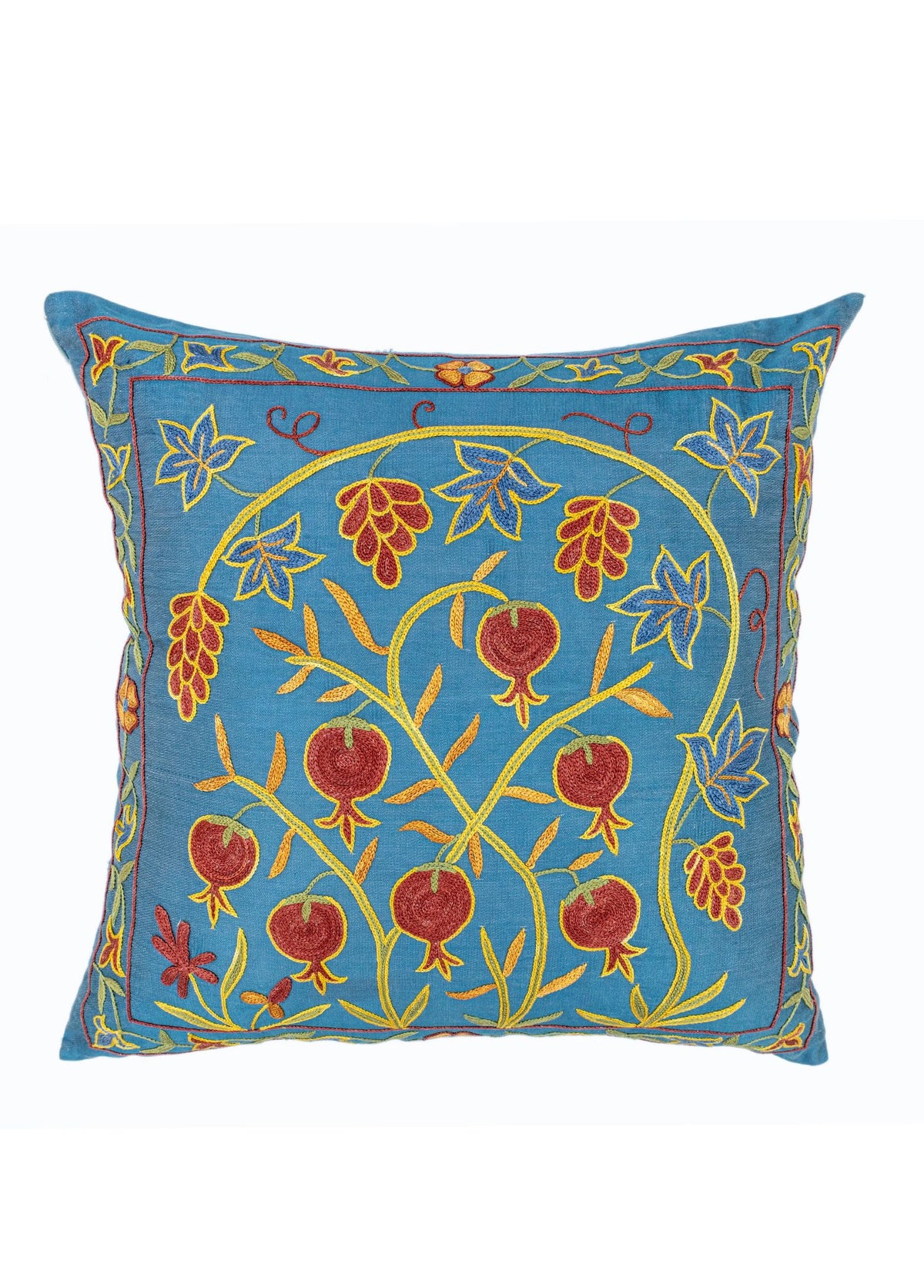 Soho Antiq-Jesse İpek İşlemeli El Yapımı Suzani Kırlent 50x50 Cm-Kırlent-1-fleurdirect.live