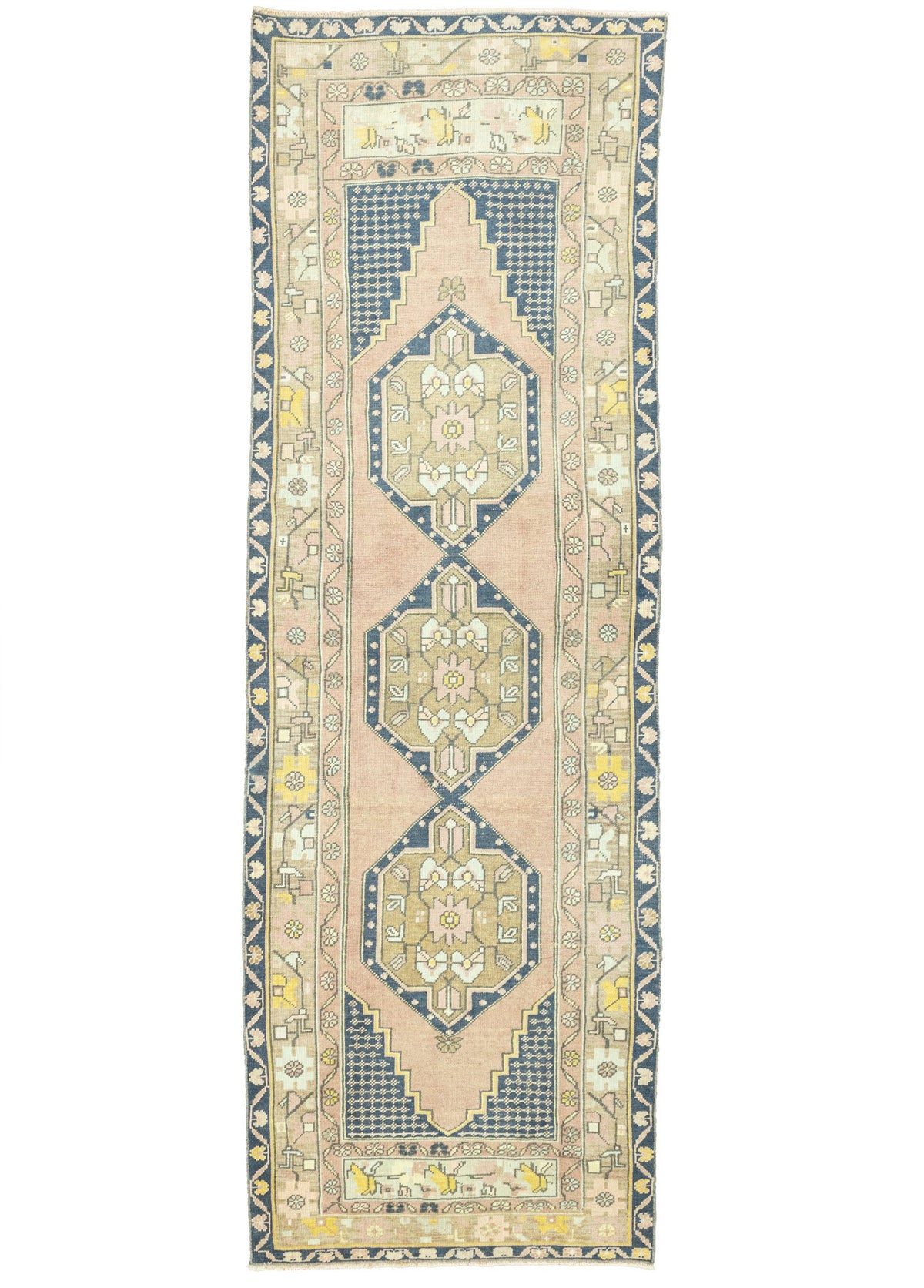 Soho Antiq-Khorsa Rustik Desenli El Dokuma Yolluk 98x296 Cm-Halı-1-fleurdirect.live