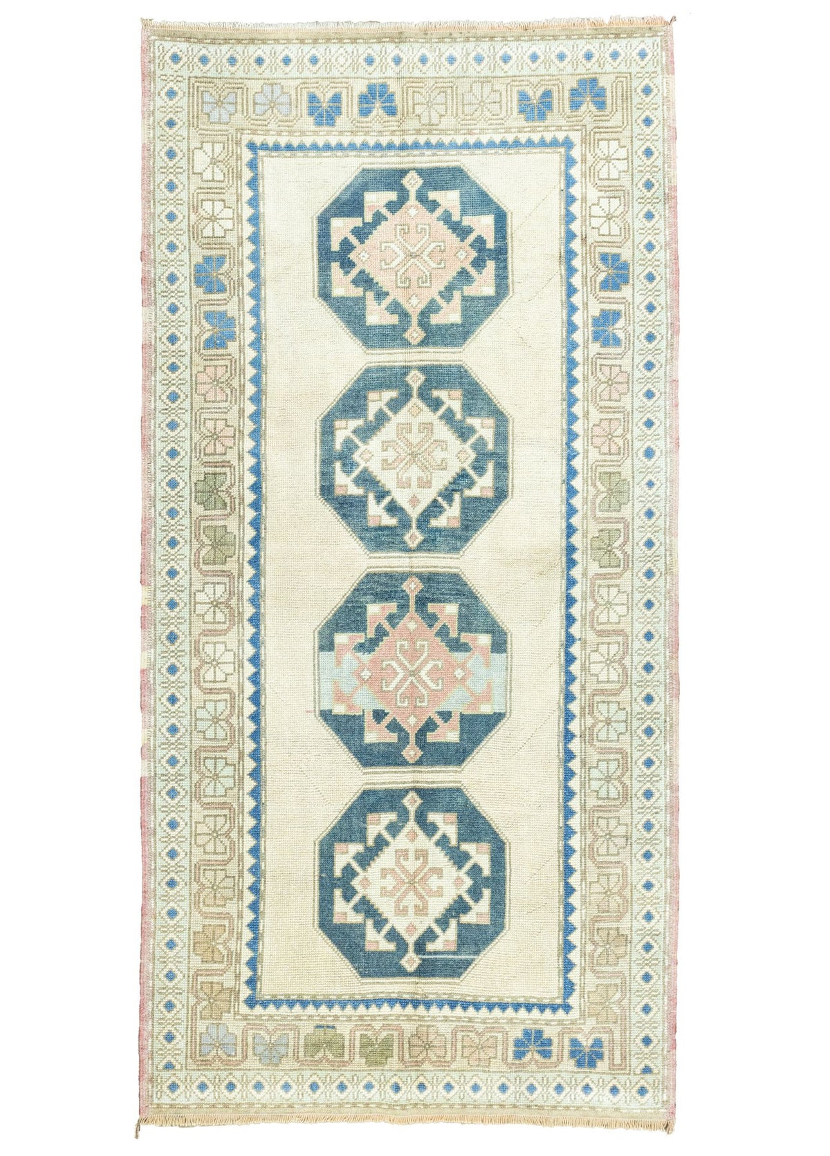 Soho Antiq-Lova Geometrik Desenli El Dokuma Halı 103x214 Cm-Halı-1-fleurdirect.live