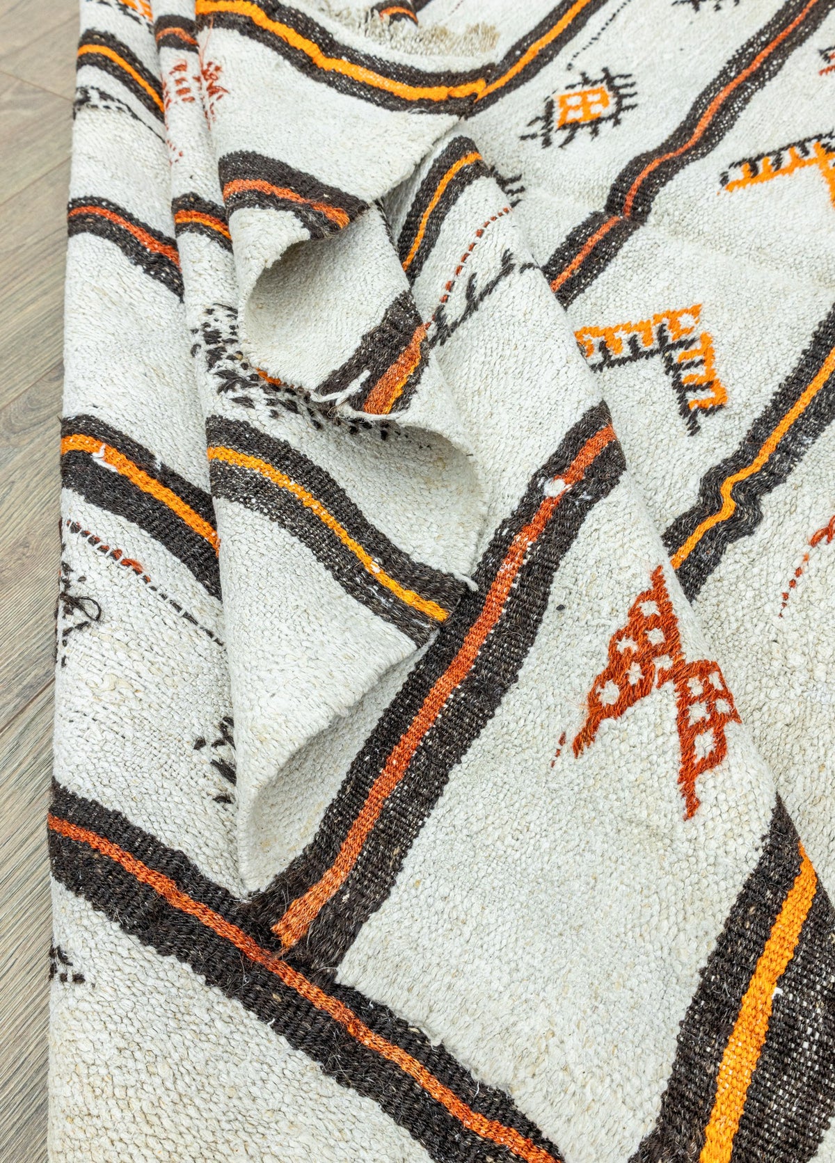 Soho Antiq-Mogan İlkel Motifli El Dokuma Kendir Kilim 201x279 Cm-Halı-7-fleurdirect.live