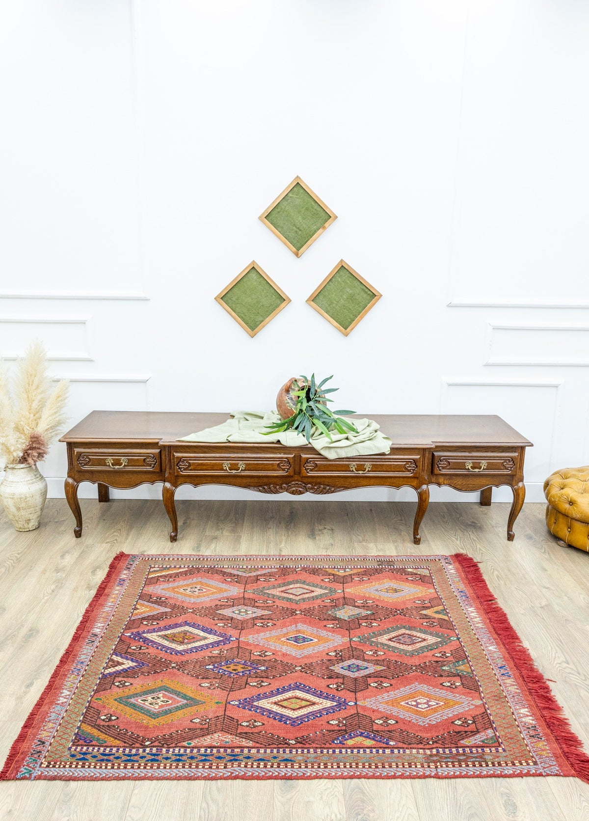 Soho Antiq-Rinat Etnik Tasarımlı El Dokuma Cicim Kilim 131x159 Cm-Halı-2-fleurdirect.live