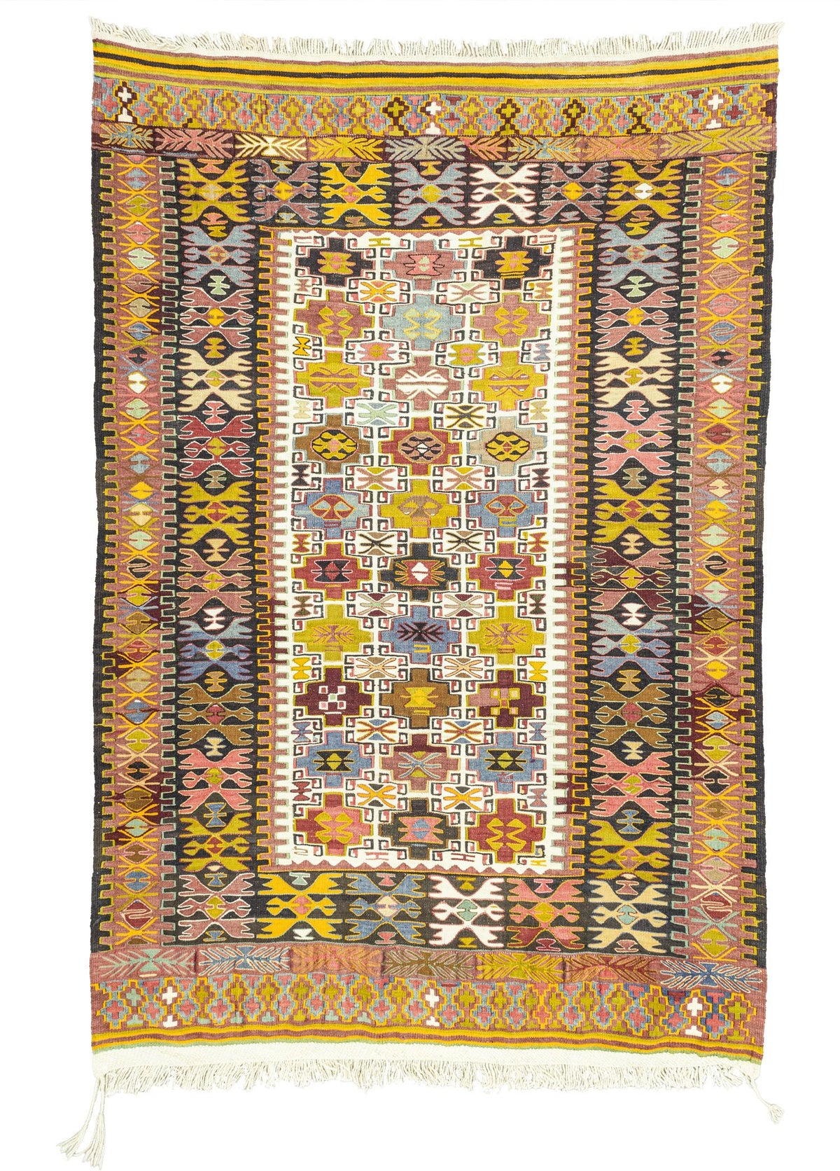 Soho Antiq-Rissa Geometrik Tasarımlı El Dokuma Kilim 152x220 Cm-Kilim-1-fleurdirect.live
