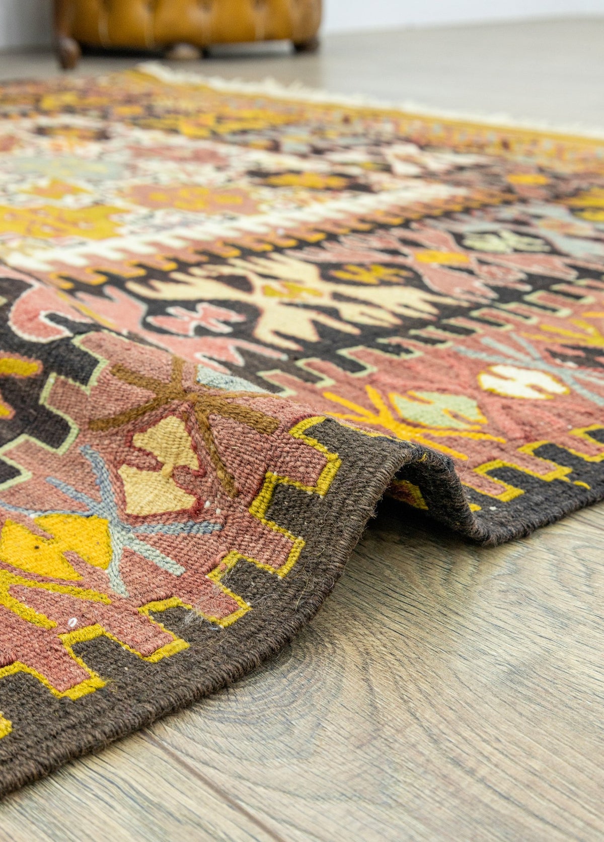 Soho Antiq-Rissa Geometrik Tasarımlı El Dokuma Kilim 152x220 Cm-Kilim-6-fleurdirect.live