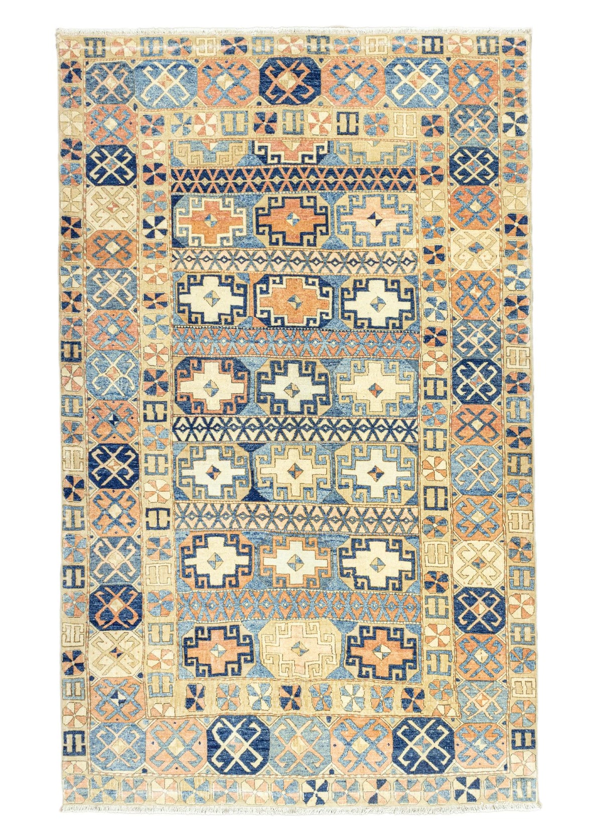 Soho Antiq-Roza İlkel Tasarımlı El Dokuma Halı 163x255 Cm-Halı-1-fleurdirect.live