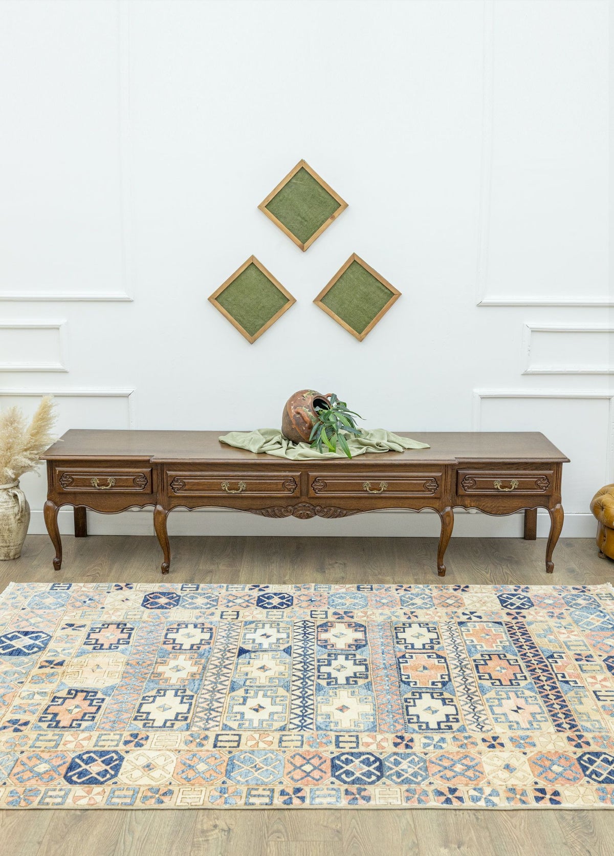 Soho Antiq-Roza İlkel Tasarımlı El Dokuma Halı 163x255 Cm-Halı-2-fleurdirect.live