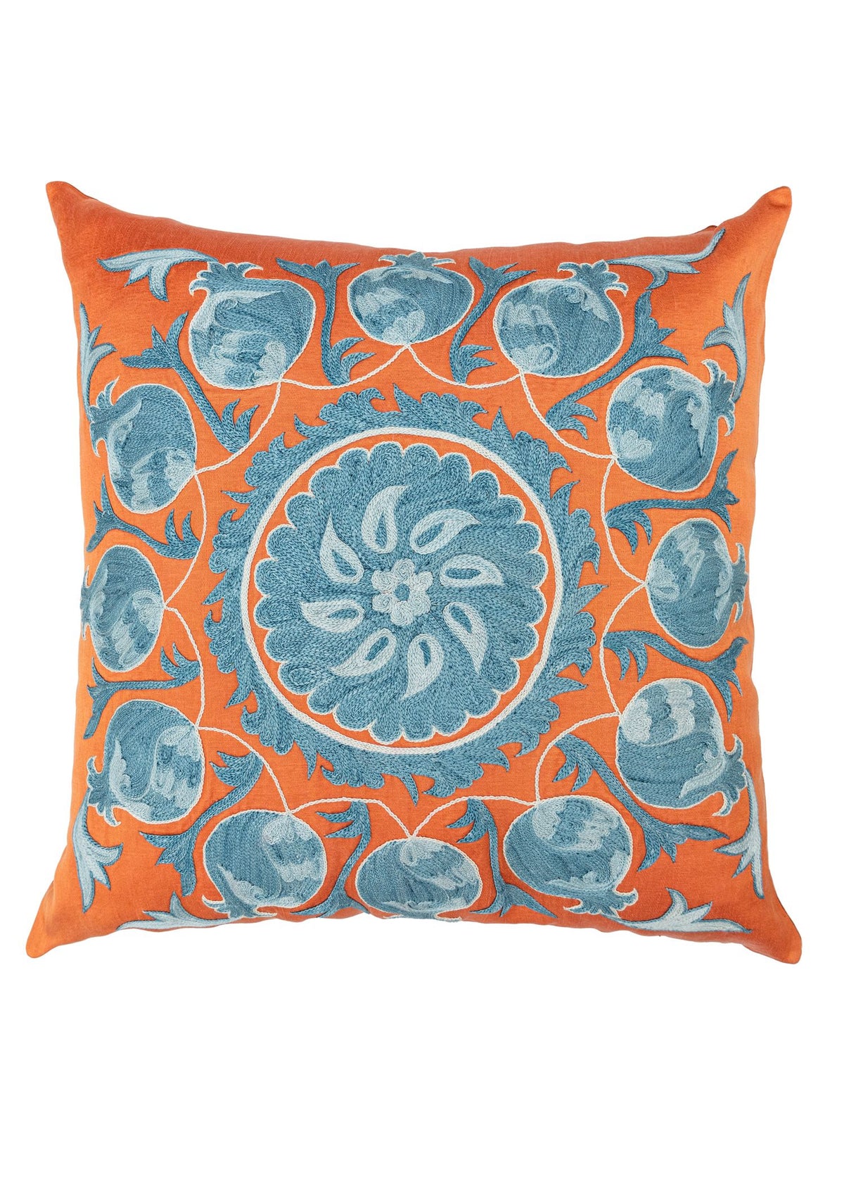 Soho Antiq-Rozen İpek İşlemeli Suzani Kırlent 50x50 Cm-Yastık-1-fleurdirect.live