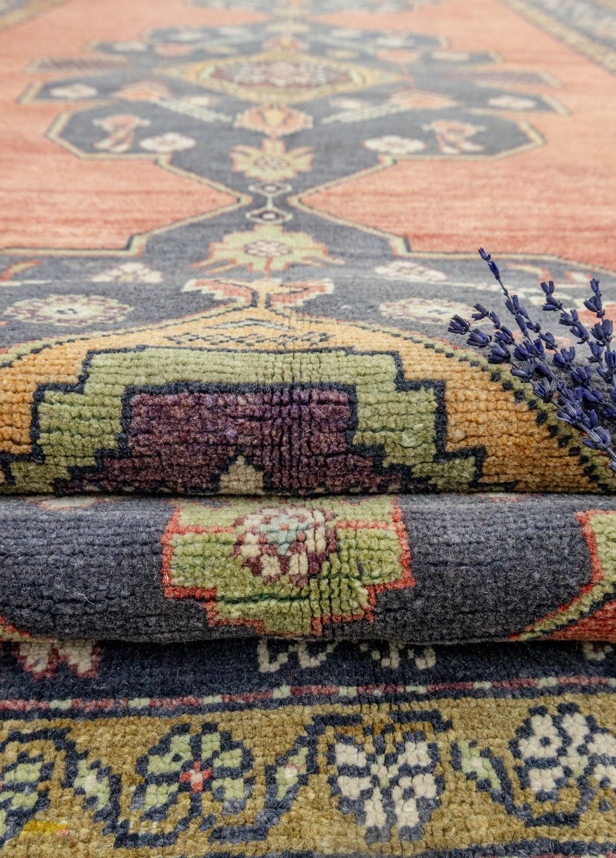 Soho Antiq-Salvia El Dokuma Karaman Yolluk 148x372 Cm-Halı-4-fleurdirect.live