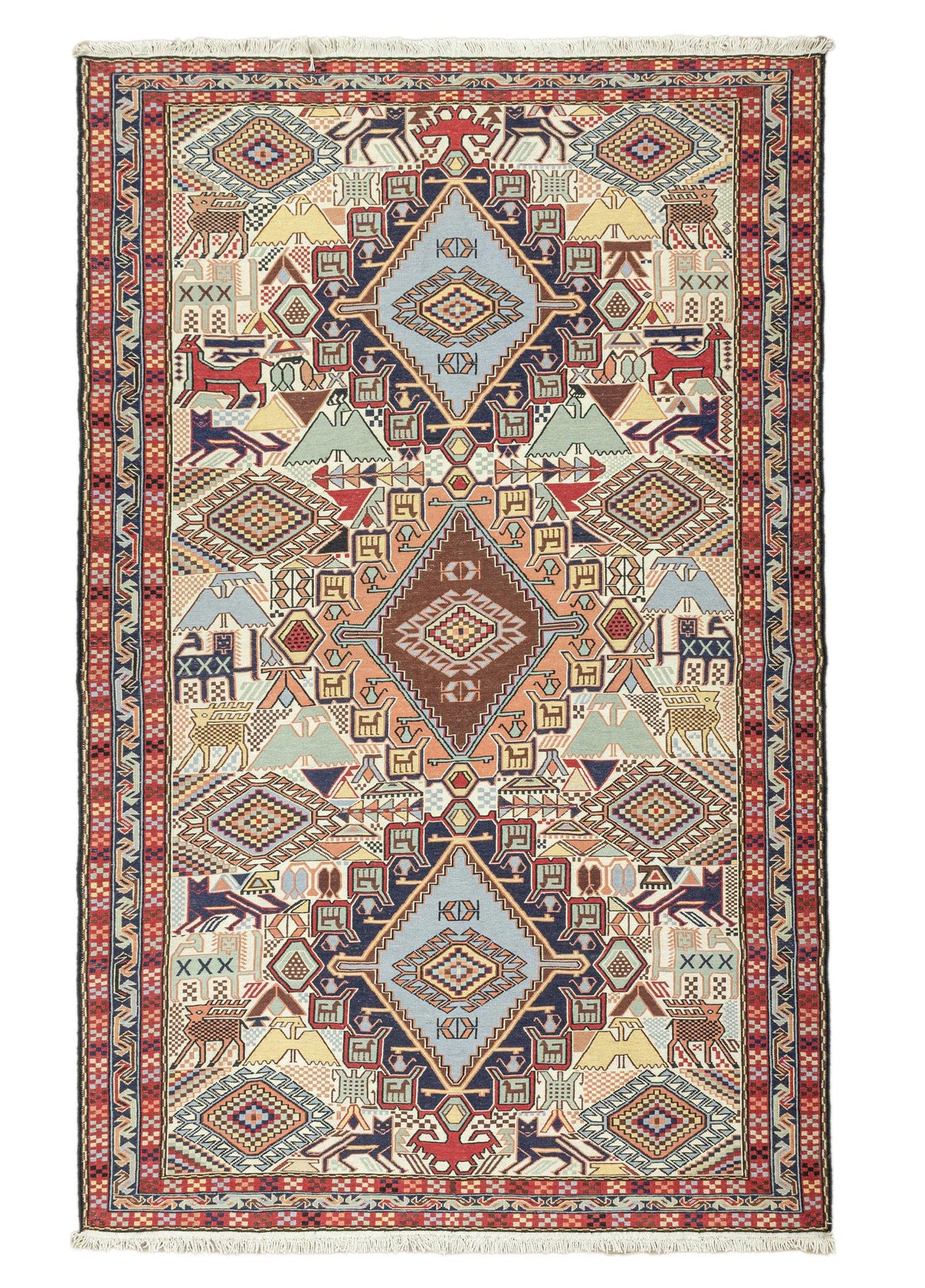 Soho Antiq-Tara Geometrik İran Sumak Kilim 130x207 Cm-Kilim-1-fleurdirect.live