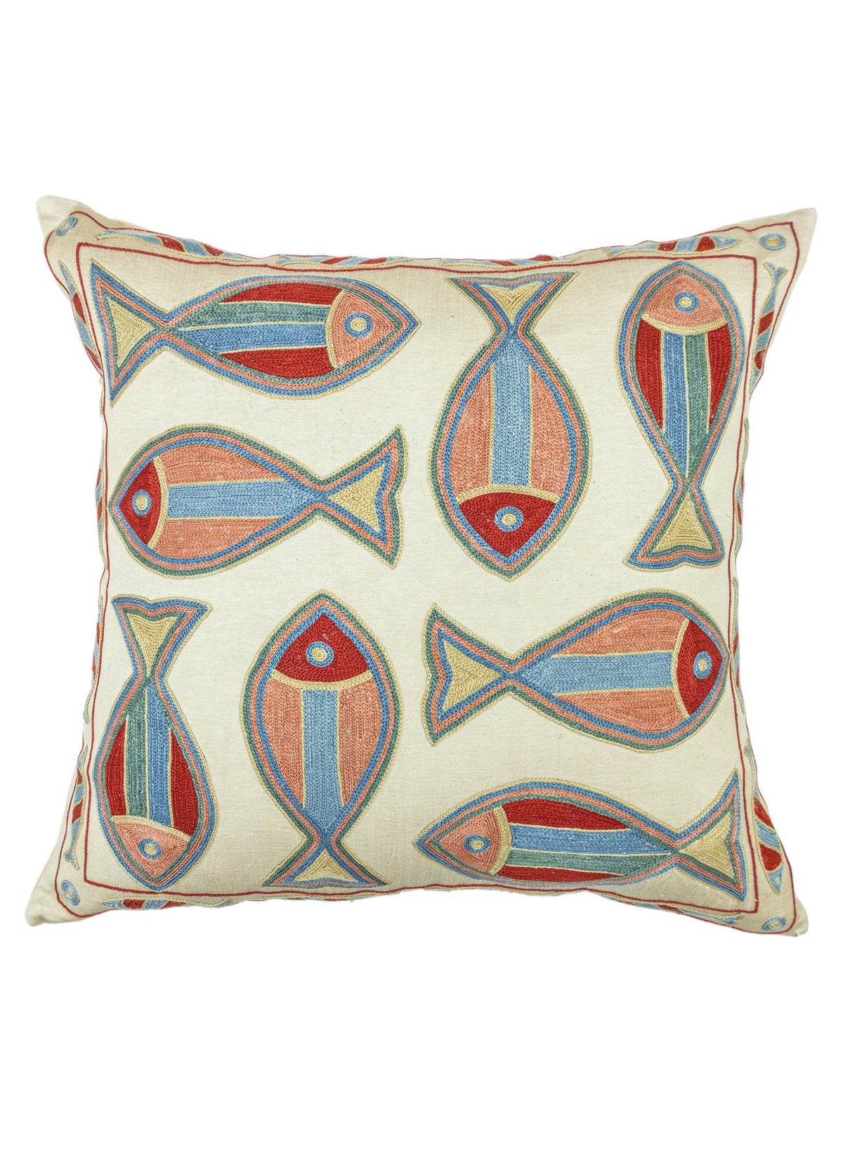 Soho Antiq-Temur Balık Motifli Kırlent 50x50 Cm-Kırlent-1-fleurdirect.live