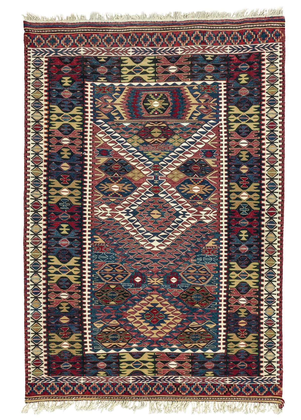 Soho Antiq-Vigen Rustik El Dokuma Yün Nuzumla Kilimi 136x196 Cm-Kilim-1-fleurdirect.live