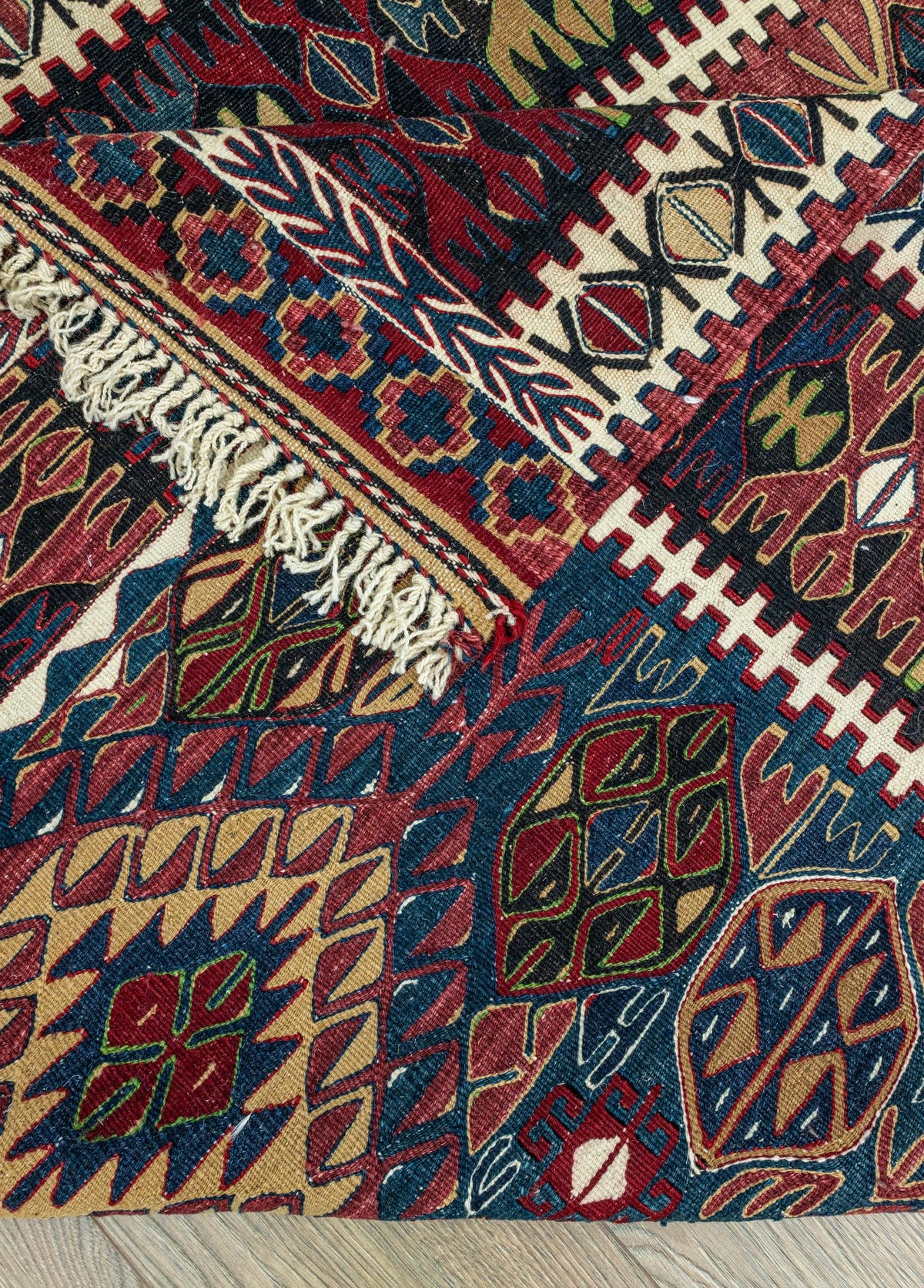 Soho Antiq-Vigen Rustik El Dokuma Yün Nuzumla Kilimi 136x196 Cm-Kilim-5-fleurdirect.live