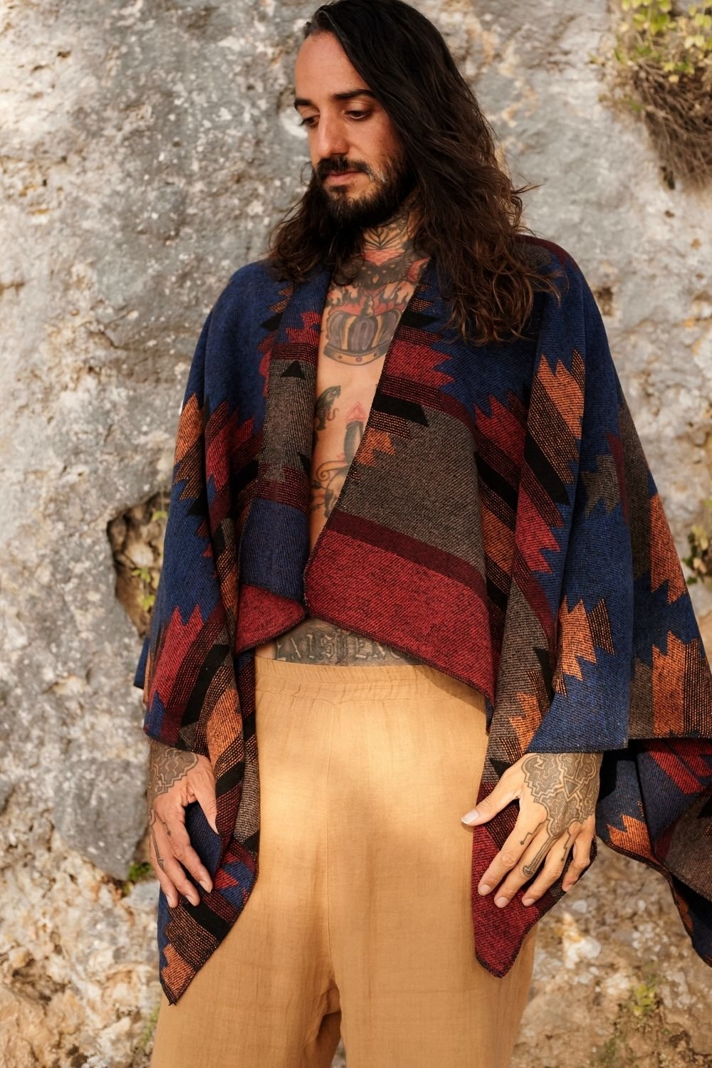 Soluna-Blues Scarf Poncho-Panço-1-fleurdirect.live