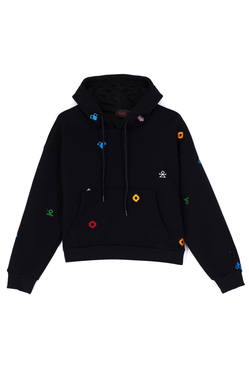 Tapis-Symbols Of Anatolia Oversized Black Hoodie 010-Sweatshirts & Hoodies-1-fleurdirect.live