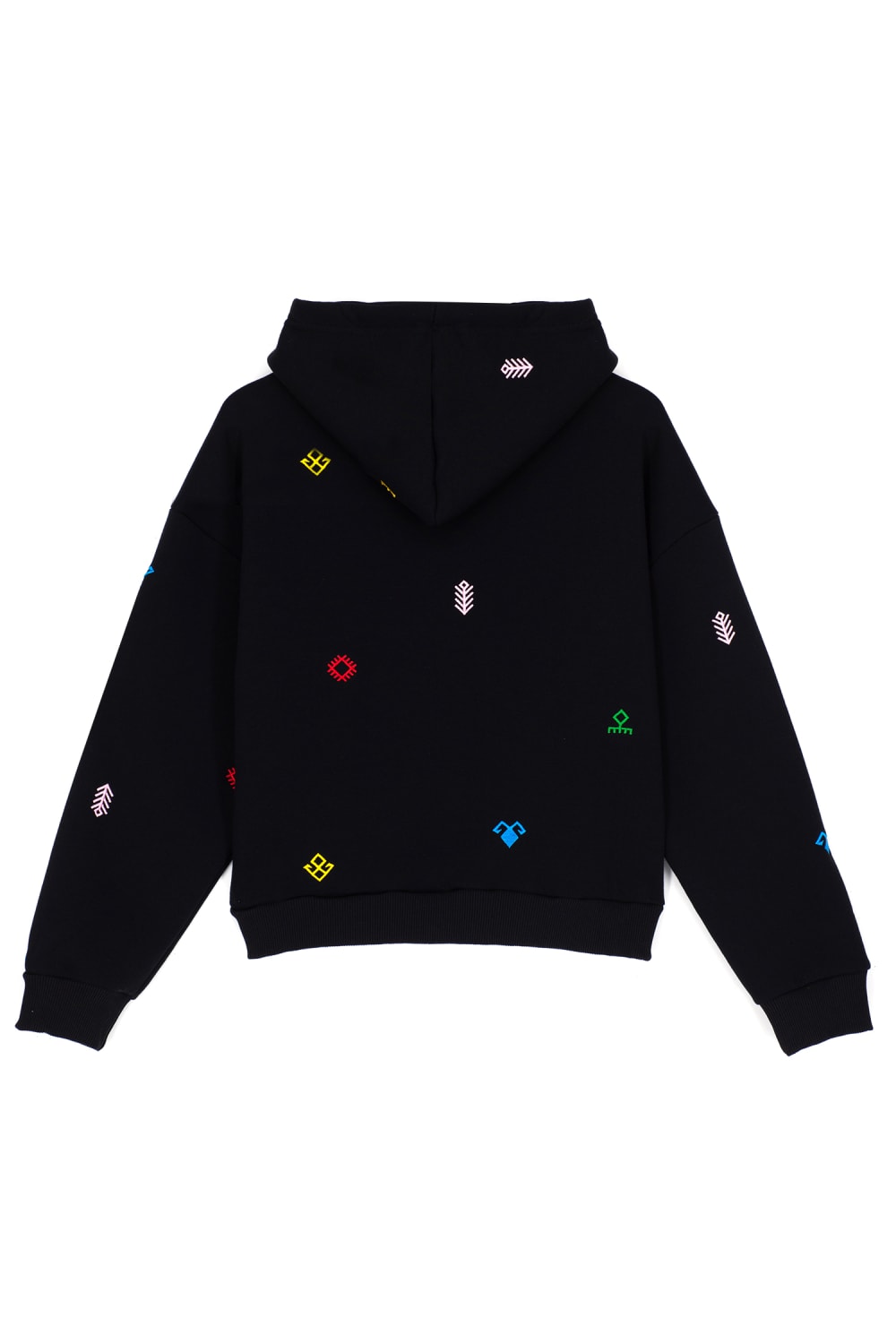 Tapis-Symbols Of Anatolia Oversized Black Hoodie 010-Sweatshirts & Hoodies-2-fleurdirect.live