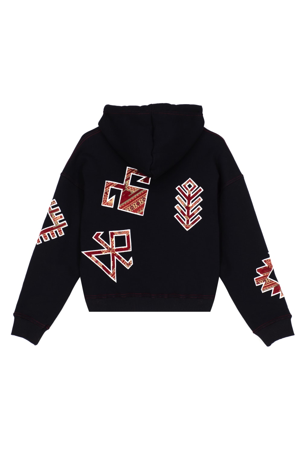 Tapis-Symbols Of Anatolia Oversized Black Hoodie 020-Sweatshirts & Hoodies-2-fleurdirect.live