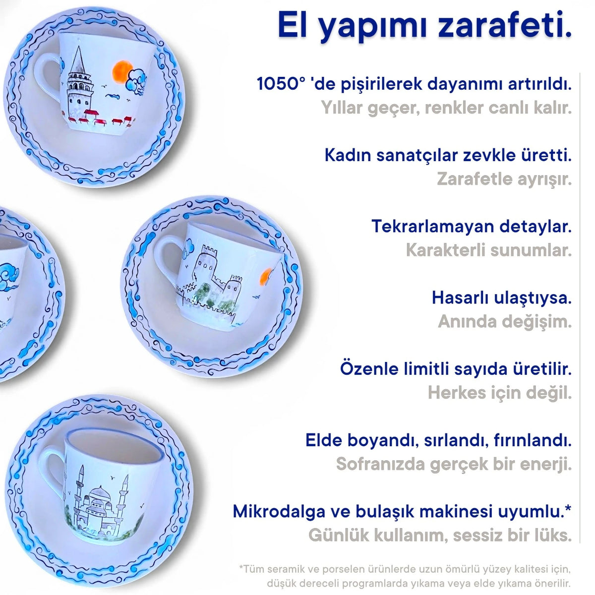 İStanbul Hisarları Fincan Seti - Özel Hediye Kutulu