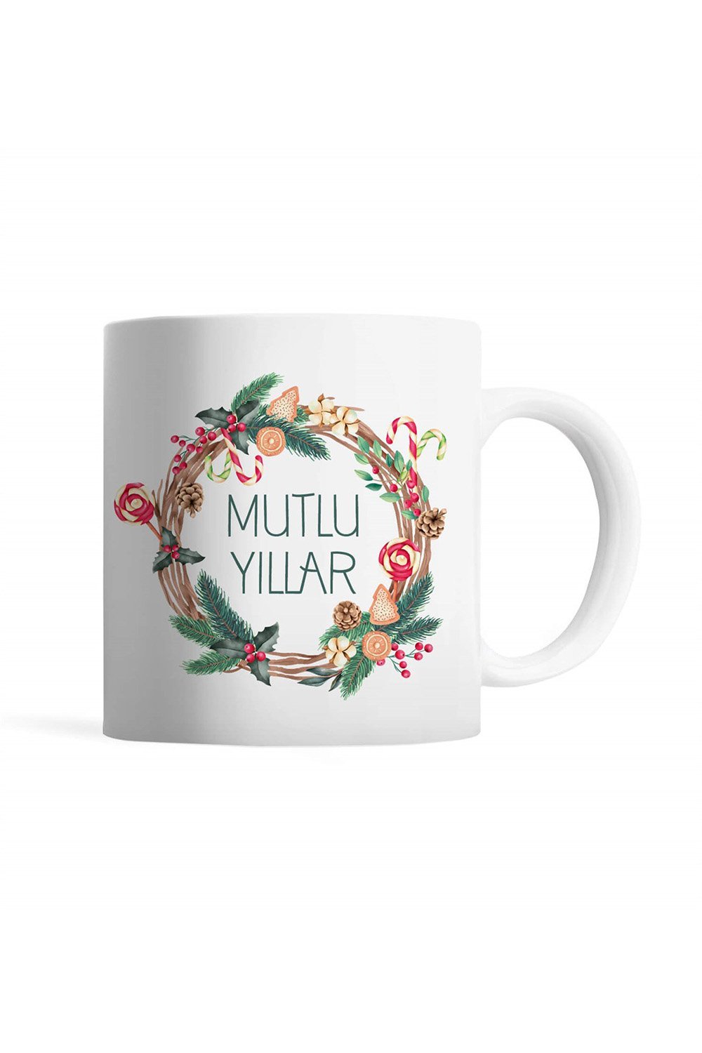 Tatlistan-Çelenkli Mutlu Yıllar Kupa Bardak-Bardak-1-fleurdirect.live