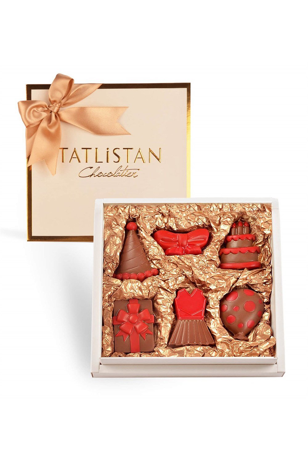 Tatlistan-Hediye Paketli, Balonlu Ve Elbiseli Doğum Günü Kutlama Çikolatalası-Çikolata-1-fleurdirect.live