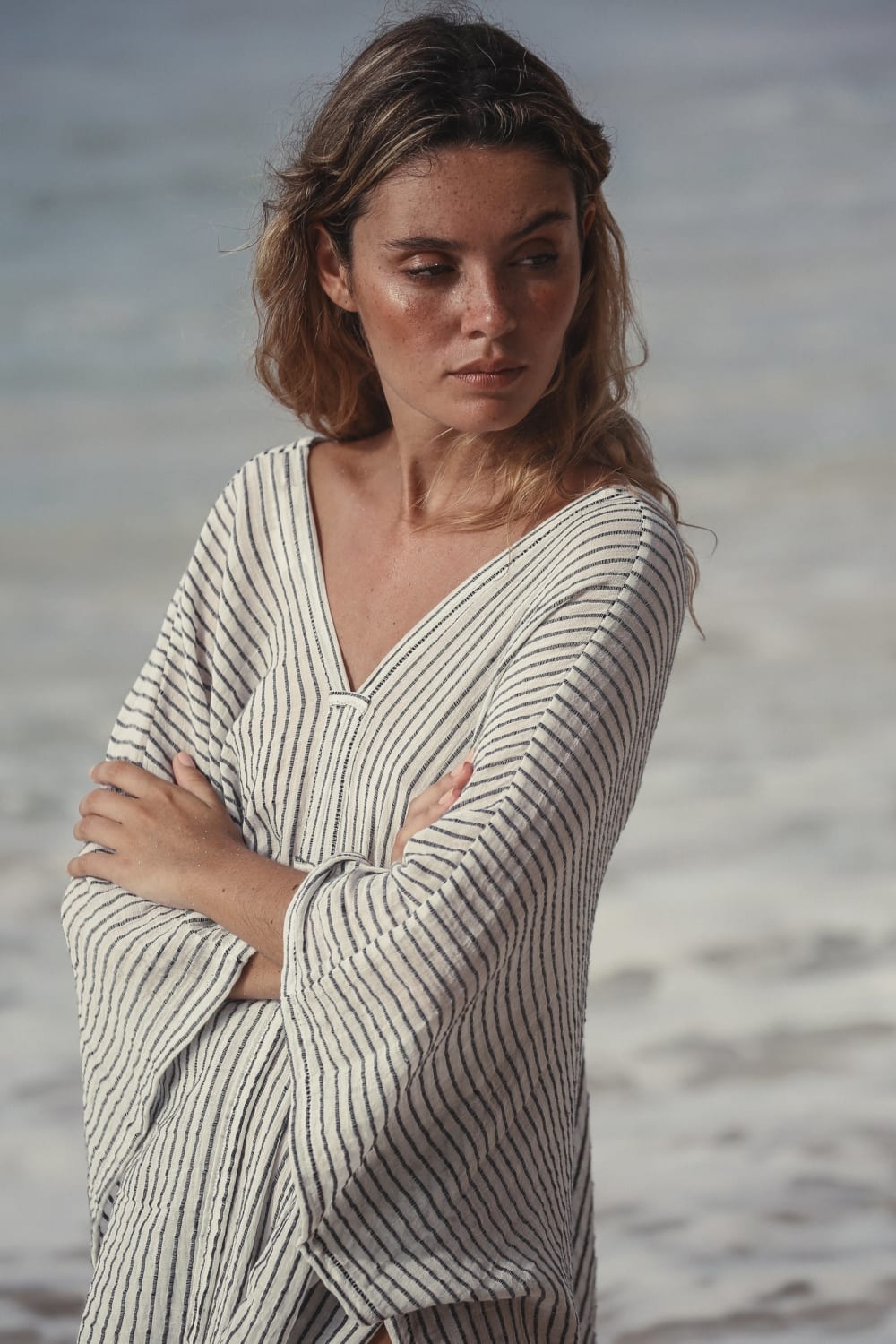 The Handloom-Ava Kimono Black Stripes-Kimono-5-fleurdirect.live