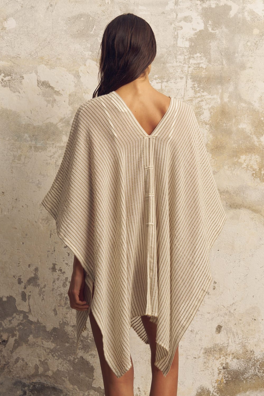 The Handloom-Ava Kimono Khaki Green Stripes-Kimono-3-fleurdirect.live