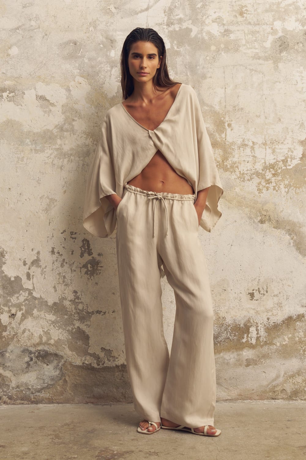 The Handloom-Lucid Knot Top Sand-Gömlek-1-fleurdirect.live