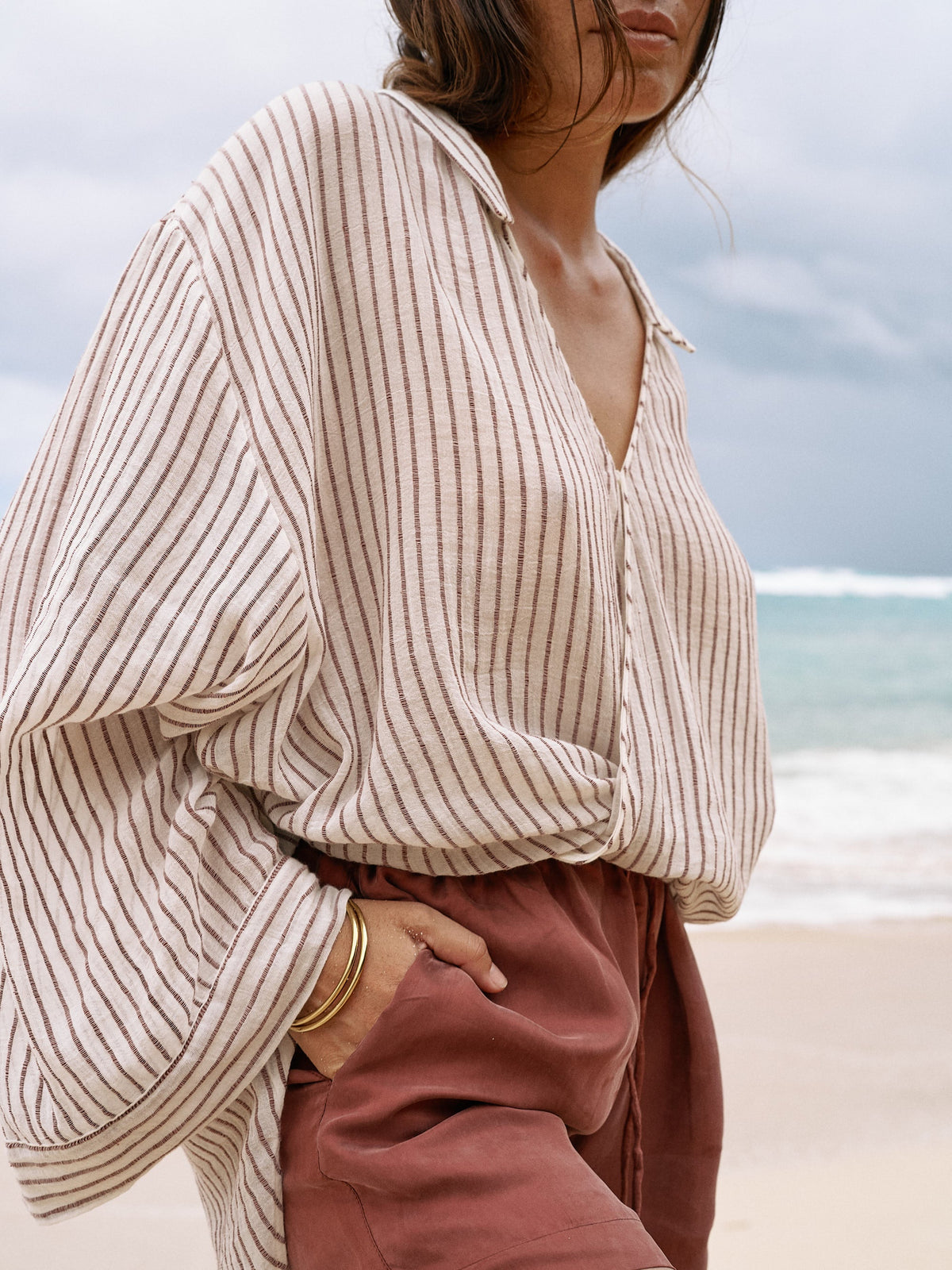 The Handloom-Sade Top Burgundy Stripes-Top-2-fleurdirect.live