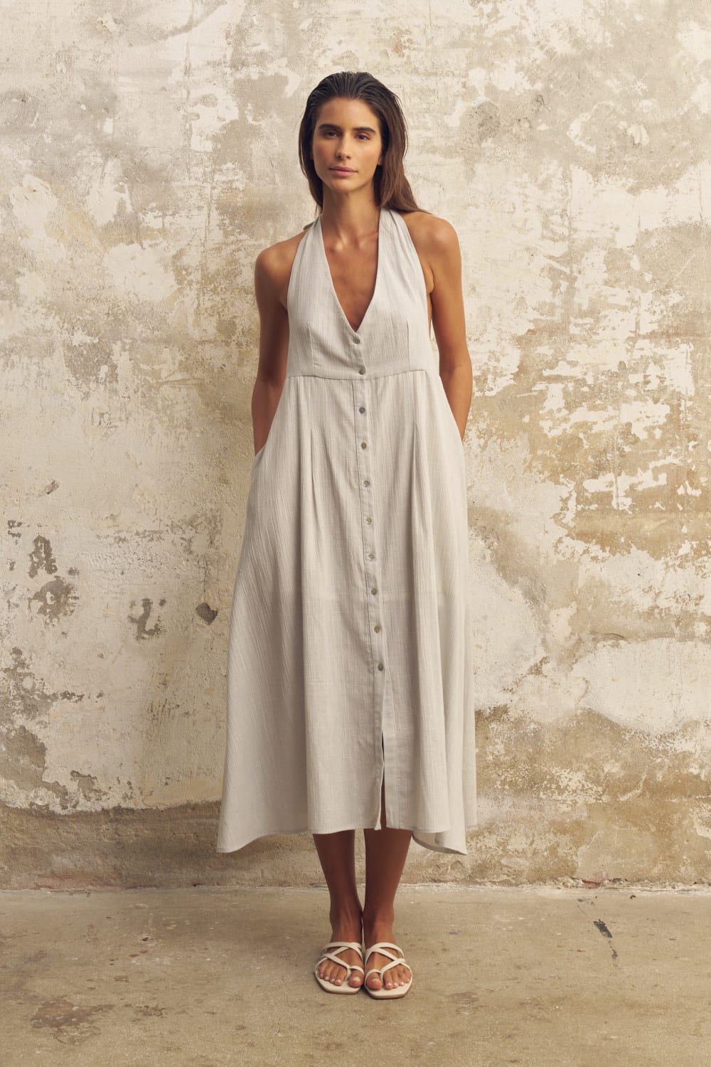 The Handloom-Sahara Sun Maxi Dress Baby Blue-Elbise-2-fleurdirect.live
