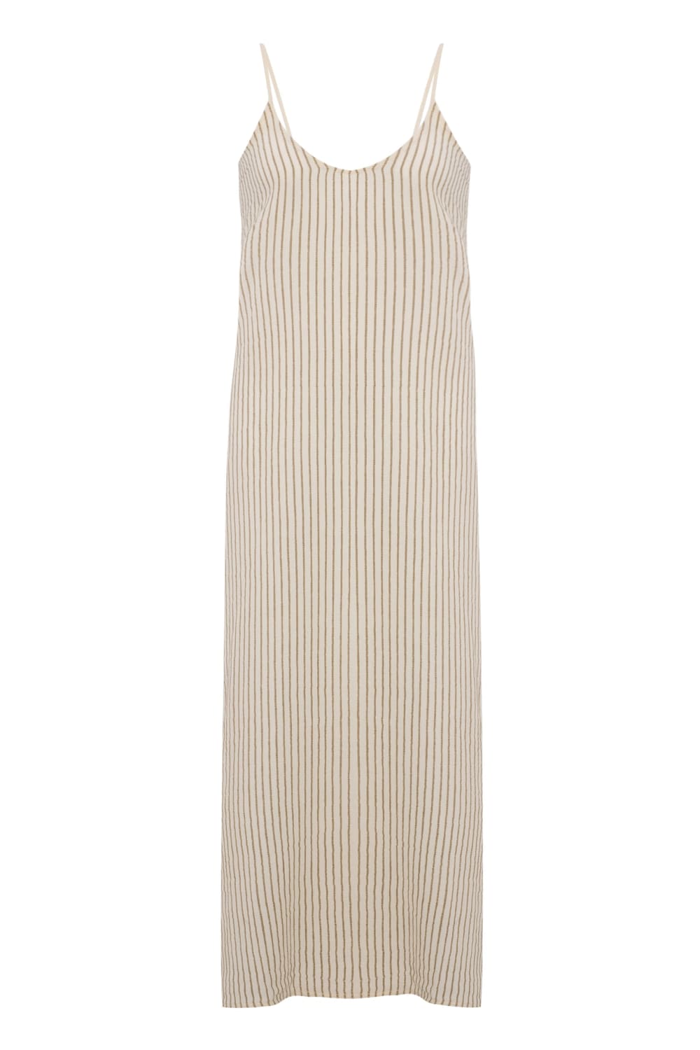 The Handloom-Yaz Dress Khaki Green Stripes-Elbise-6-fleurdirect.live
