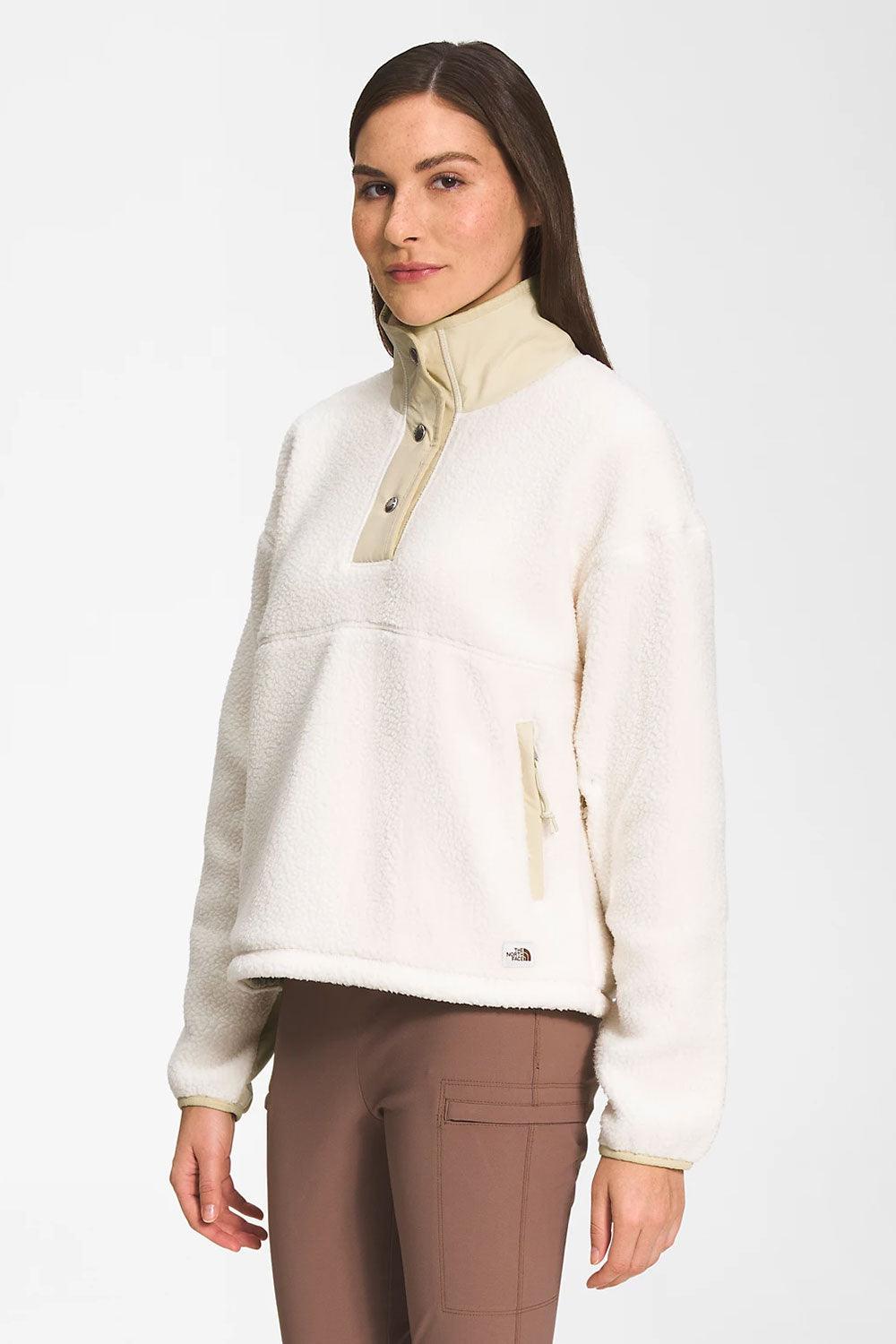 The North Face-Women Cragmont Fleece 1/4 Snap Gardenia White-Sweatshirts & Hoodies-3-fleurdirect.live