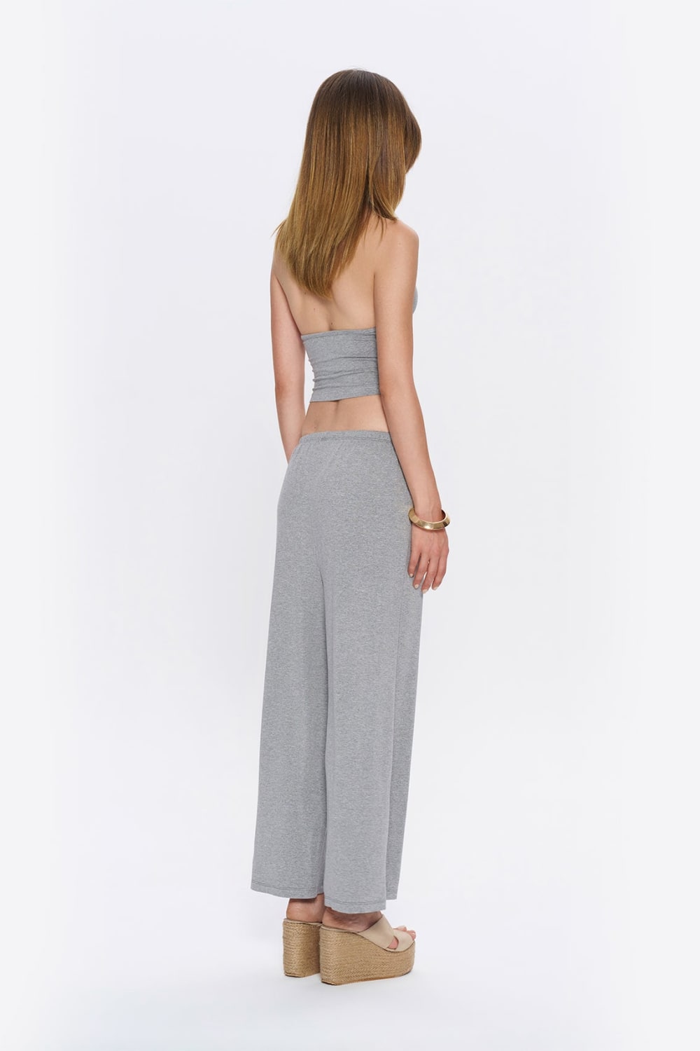 Tiny-Halter Yaka Gri Yumuşak Bluz-Top-3-fleurdirect.live