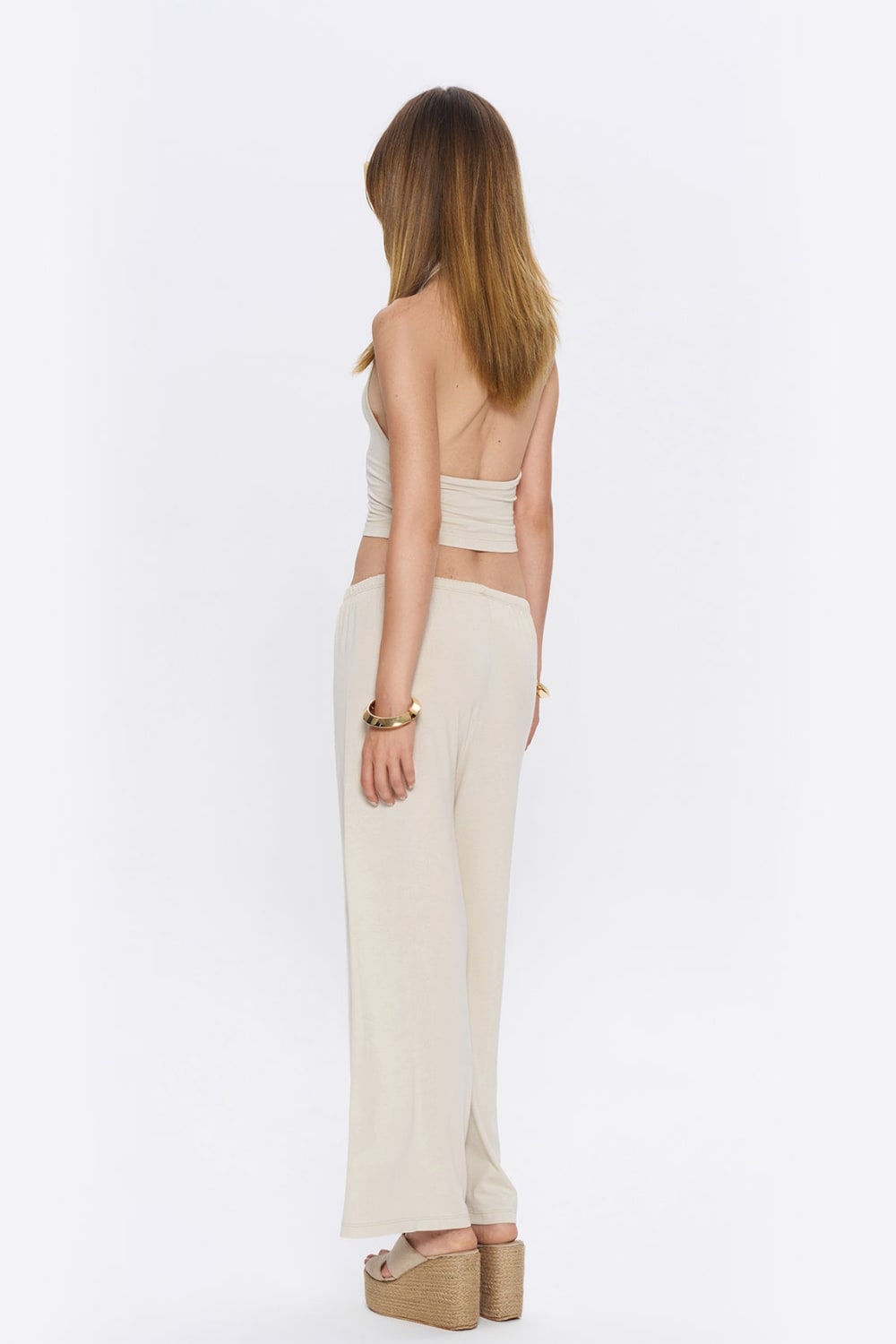Tiny-Halter Yaka Krem Yumuşak Bluz-Top-7-fleurdirect.live